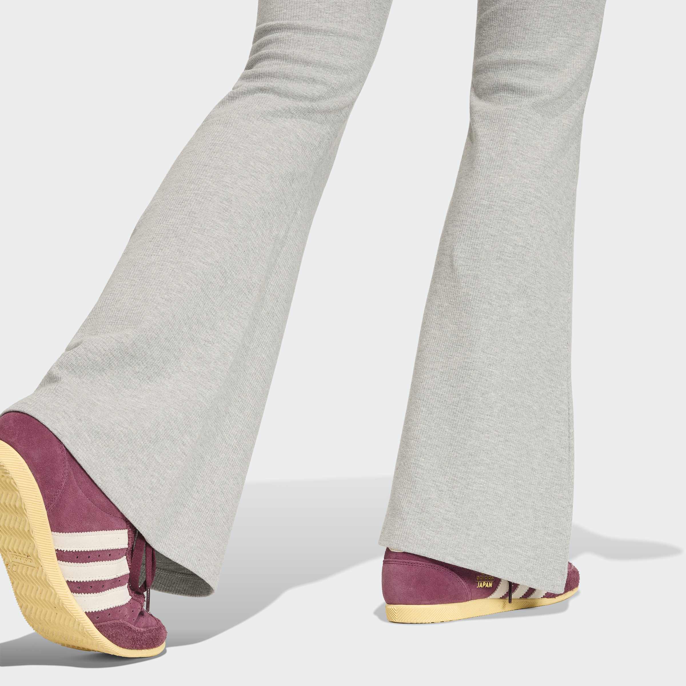 Women's adidas Originals Essentials Rib Flared Leggings Medium Grey Heather