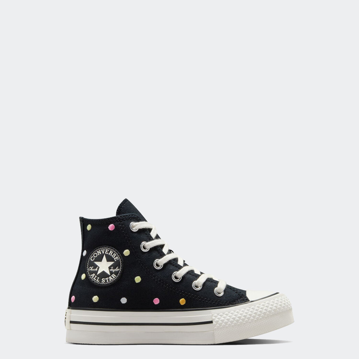 Little Kid Converse Chuck Taylor All Star Embroidered Polka Dots Platform Shoes