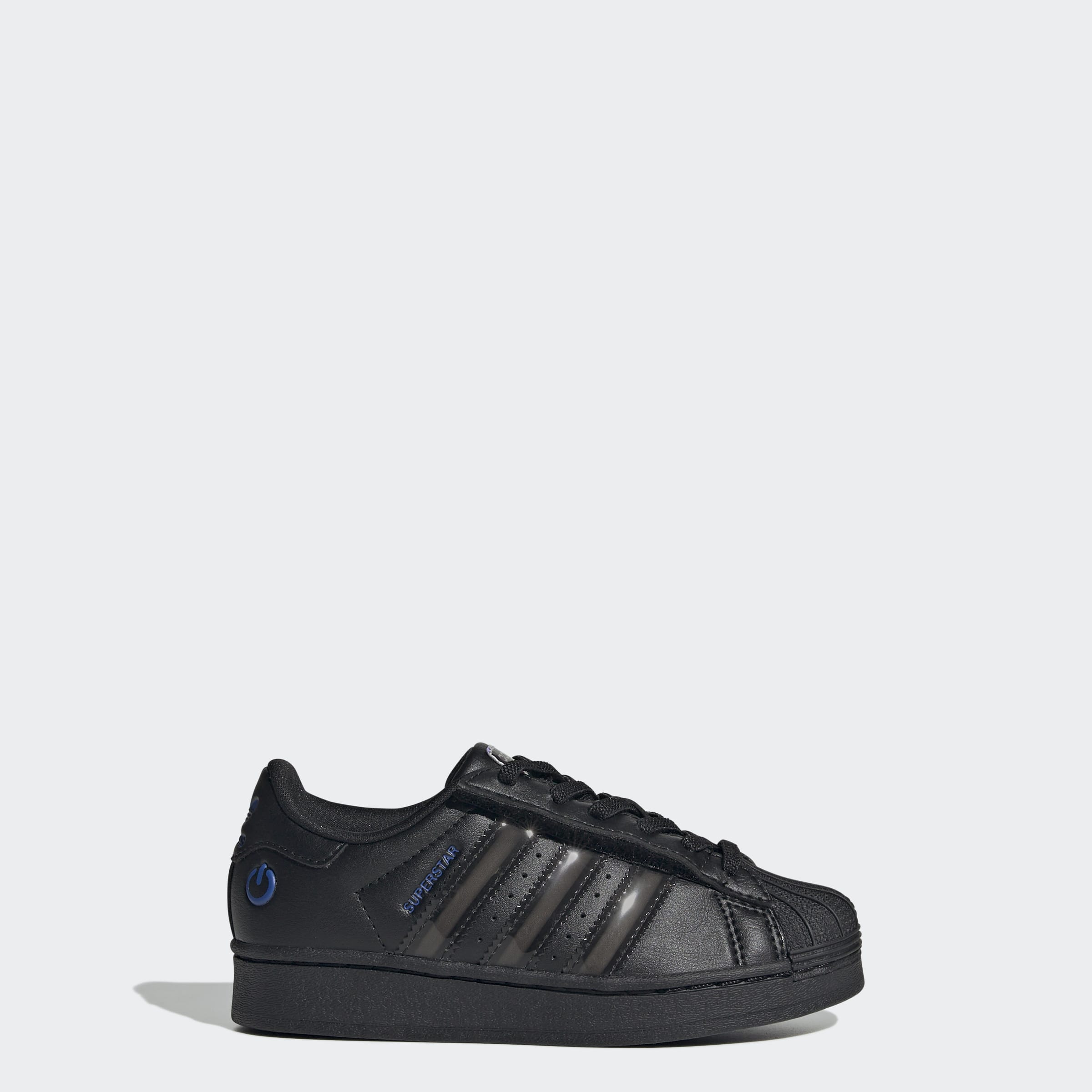 Little Kids adidas Originals Superstar LED Lights Comfort Closure Elastic Lace Shoes Black