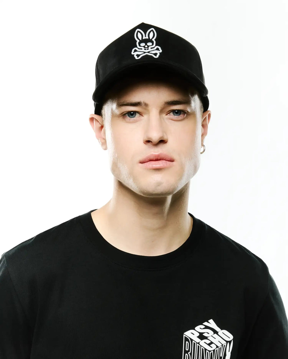 Men's Psycho Bunny Kenneth A-Frame Trucker Cap Black