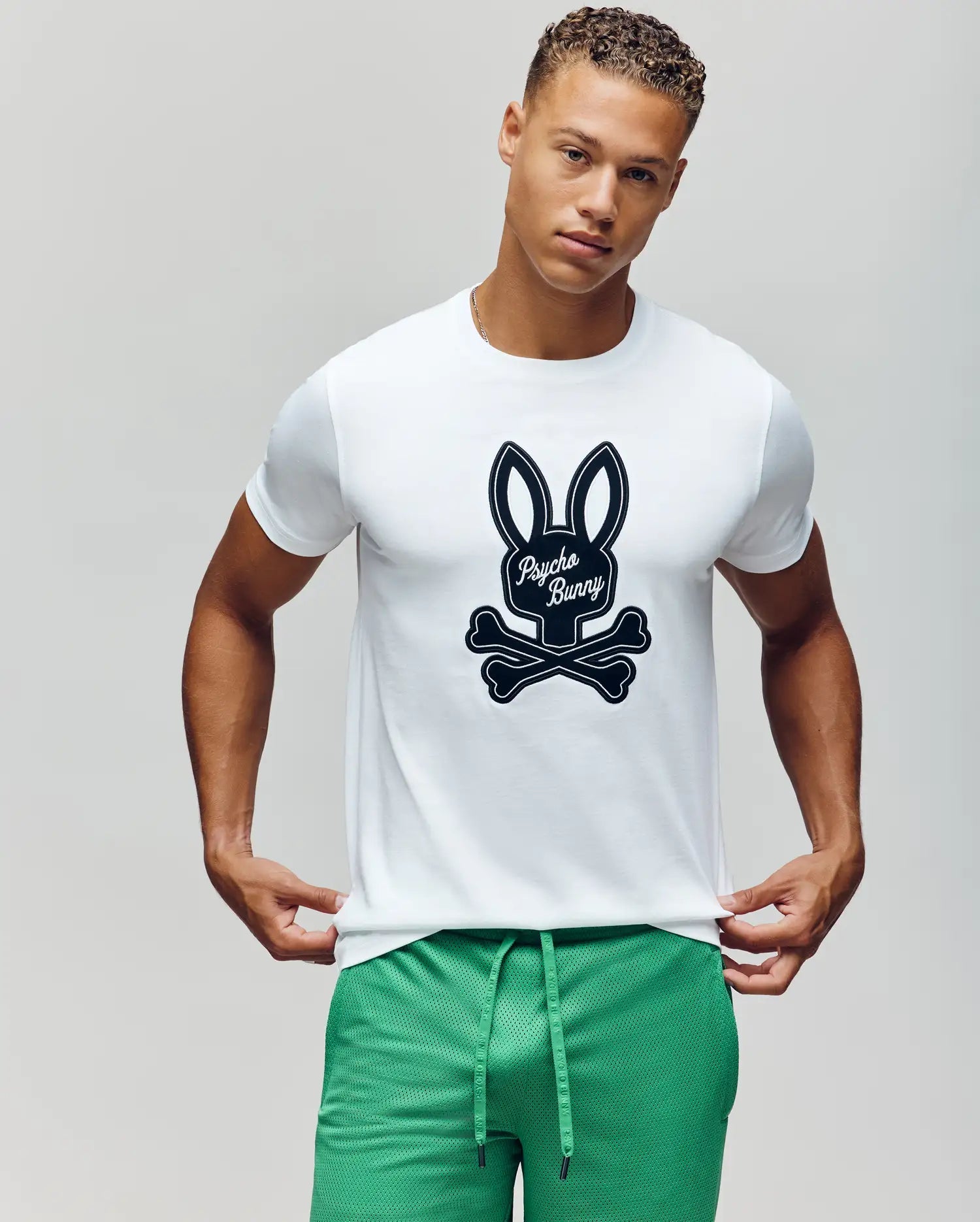 Men's Psycho Bunny Derek Center Graphic Tee White
