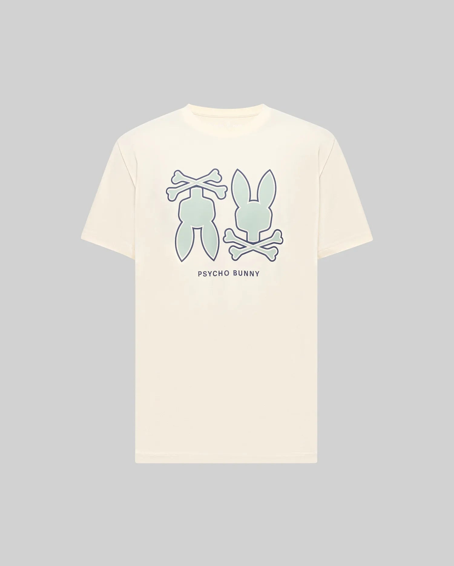 Men's Psycho Bunny Dawson Graphic Tee White Cap Gray