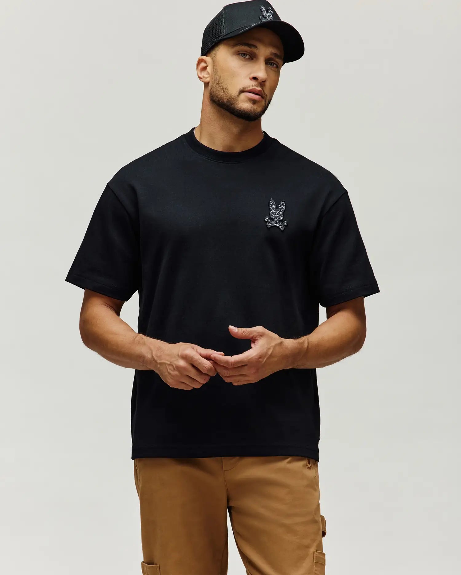 Men's Psycho Bunny Gabin Oversized Fit Tee Black