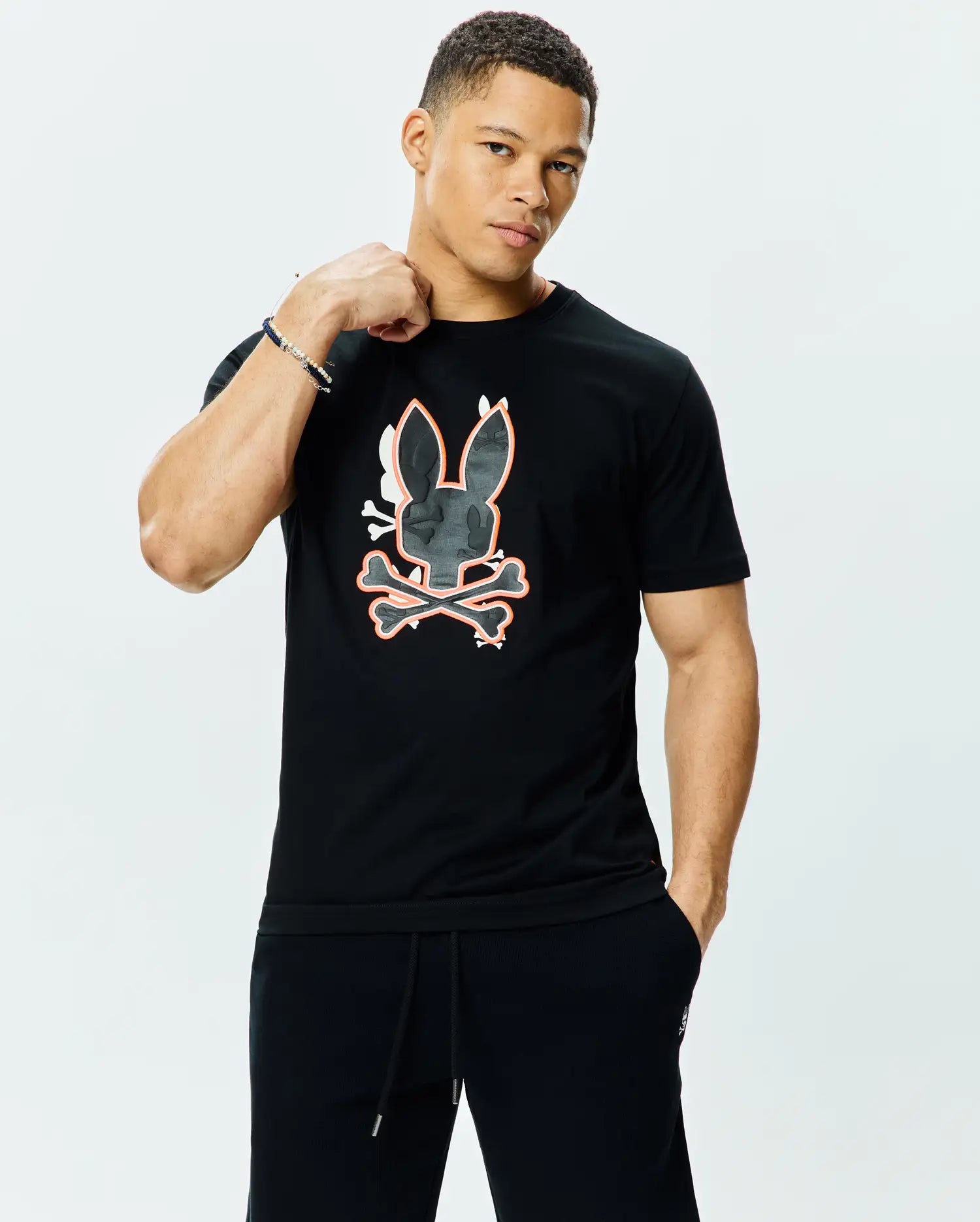 Men's Psycho Bunny Tanner Bunny Graphic Tee Black