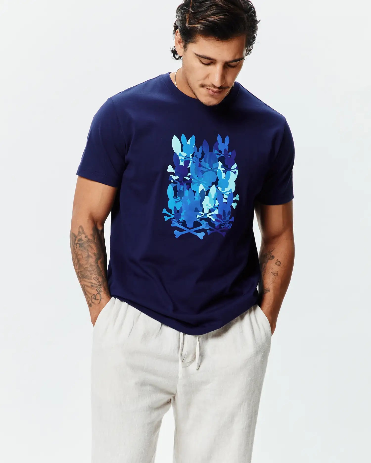Men's Psycho Bunny Tanner Graphic Tee Evening Blue