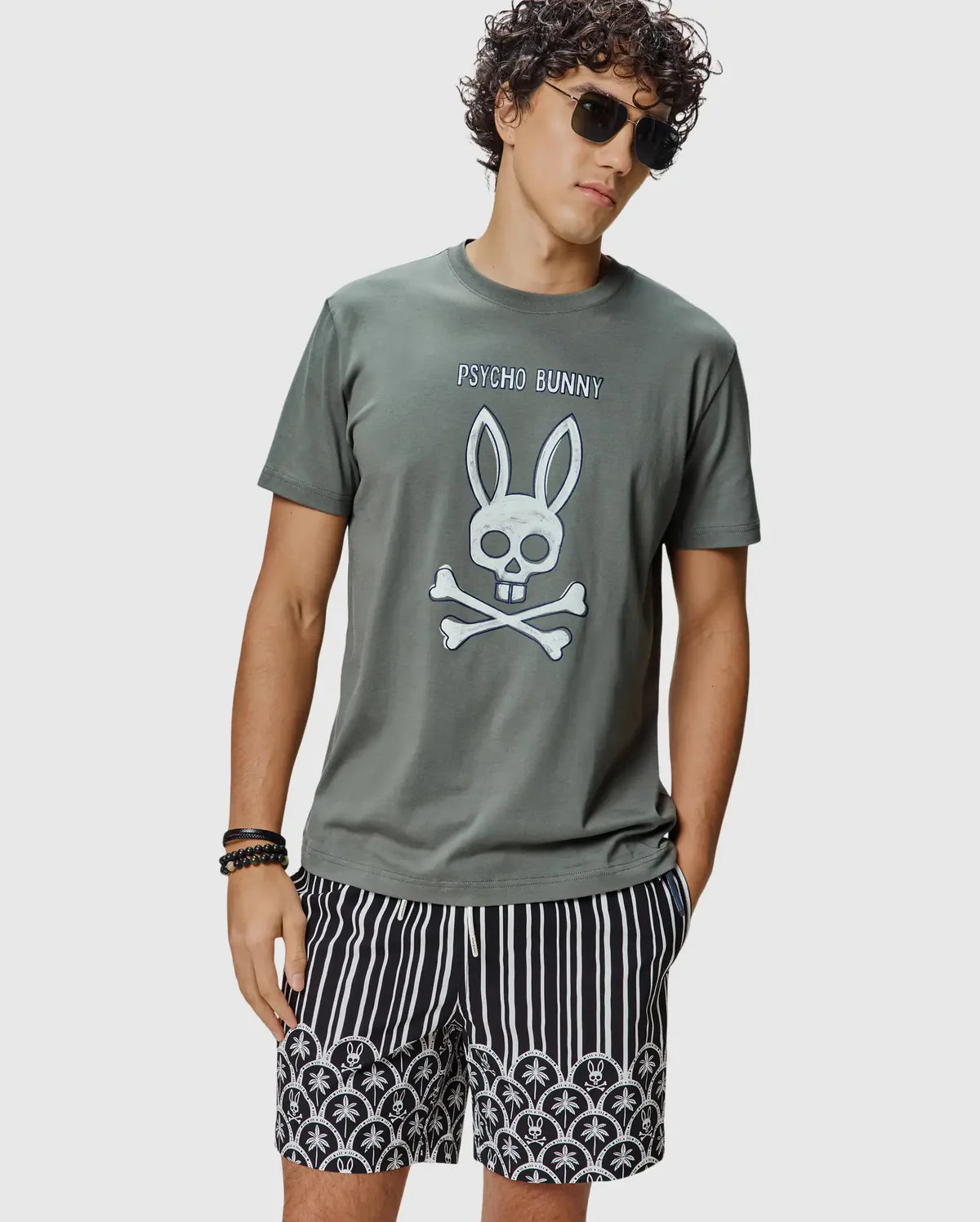 Men's Psycho Bunny Adler Graphic Tee Mulled Basil