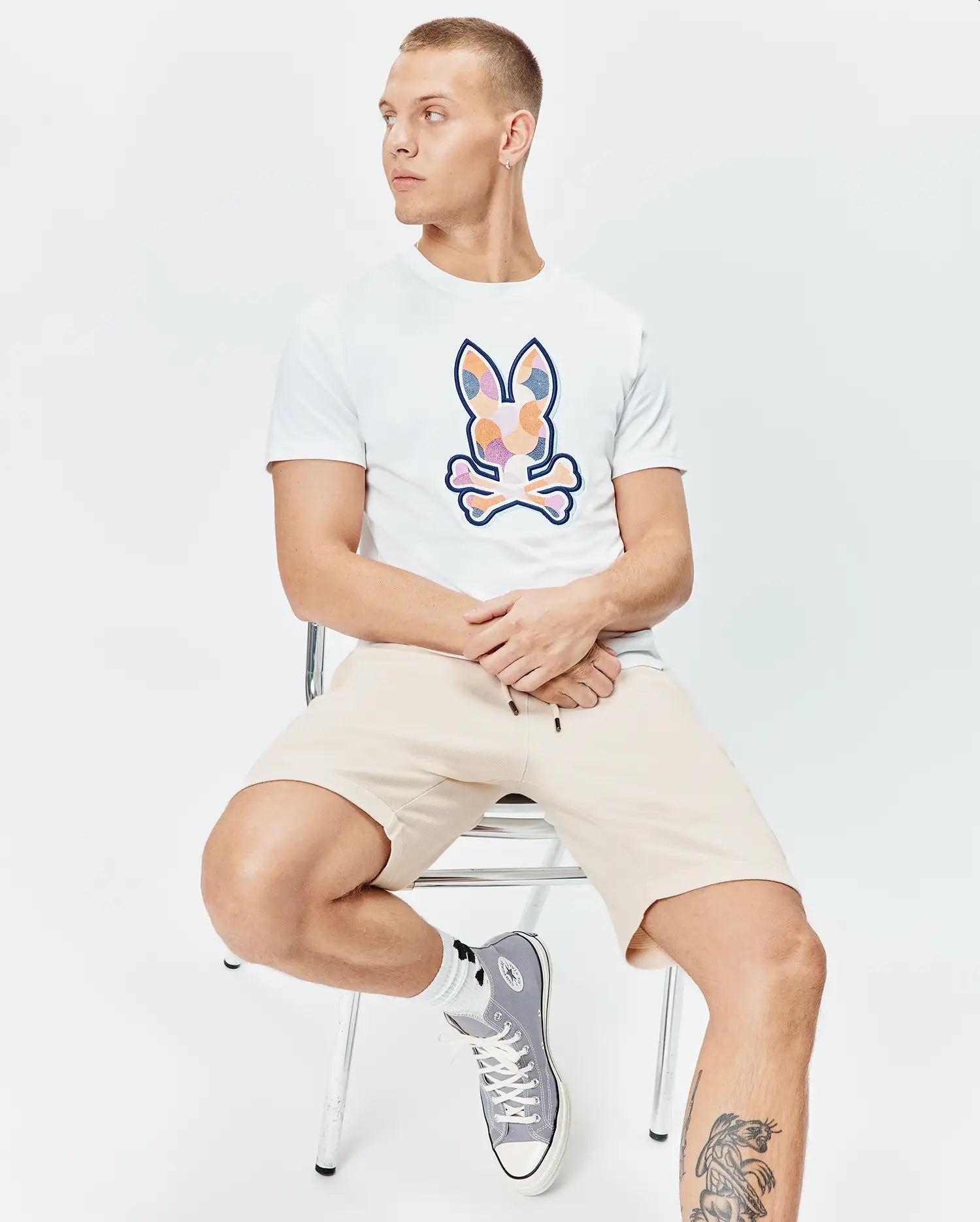 Men's Psycho Bunny Ethan Graphic Tee White