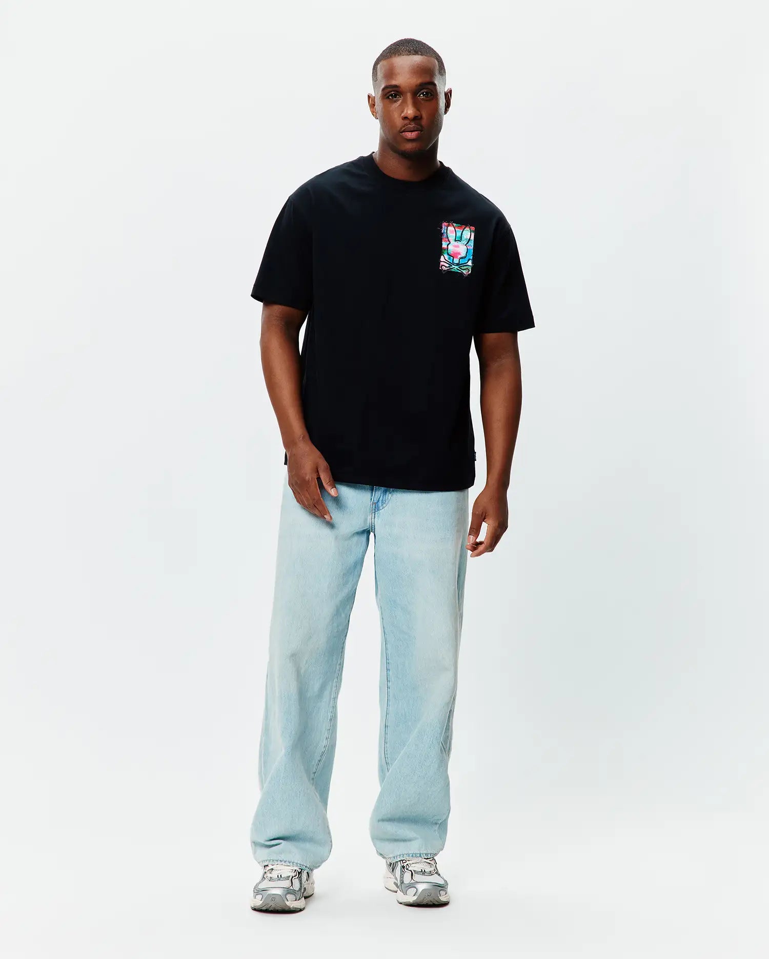 Men's Psycho Bunny Issac Oversized Tee Black