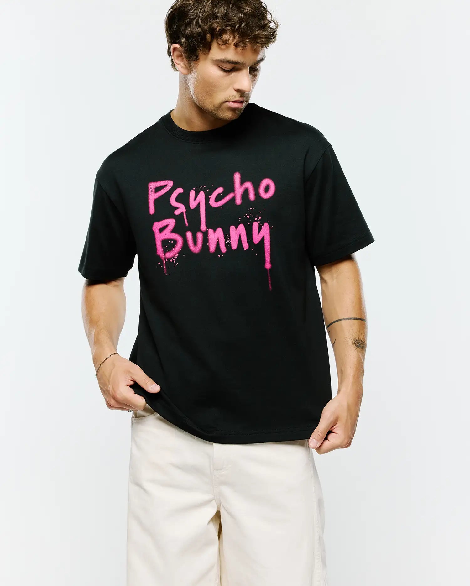 Men's Psycho Bunny Duncan Oversized Tee Black