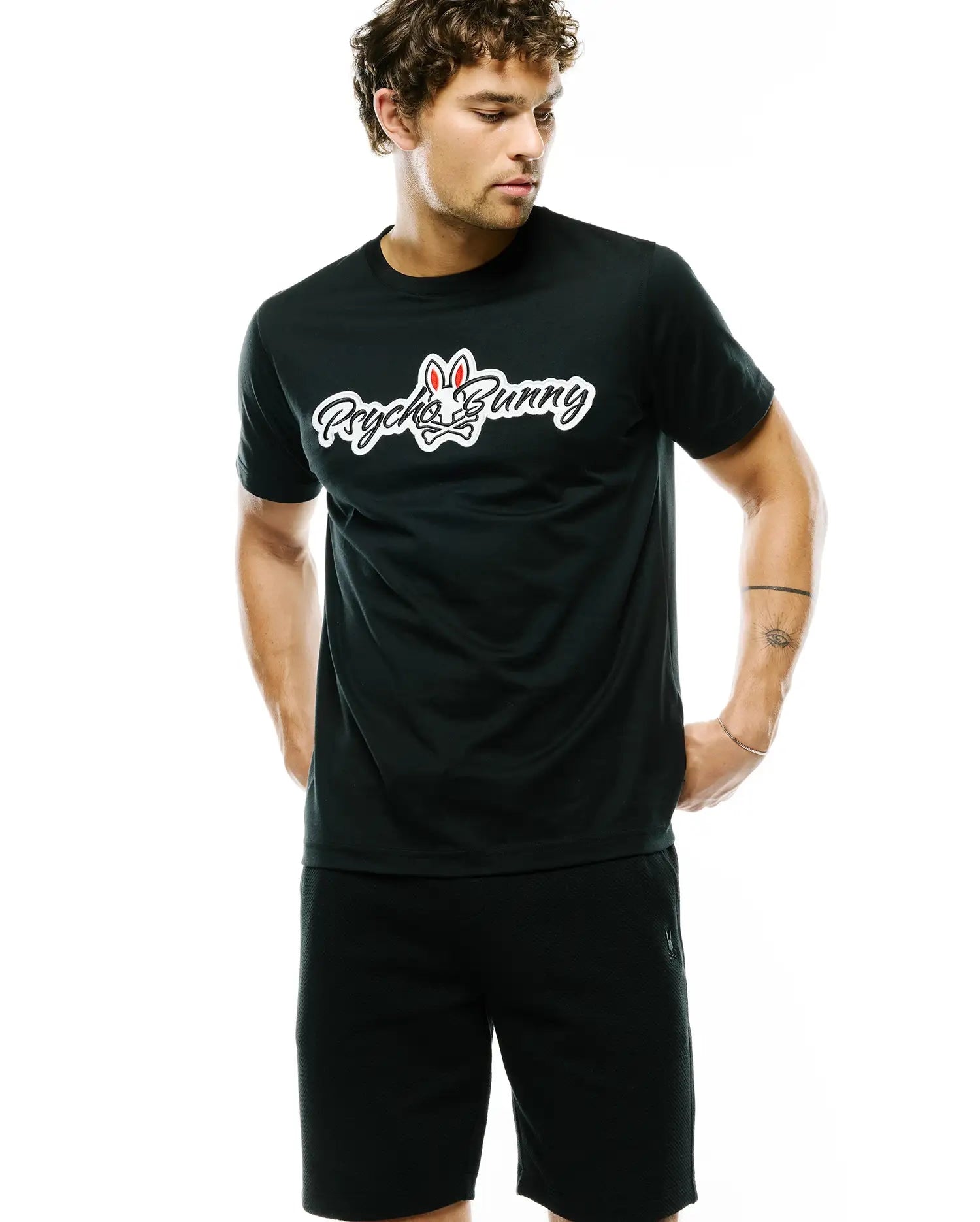 Men's Psycho Bunny Jaydon Pima Cotton Logo Tee Black