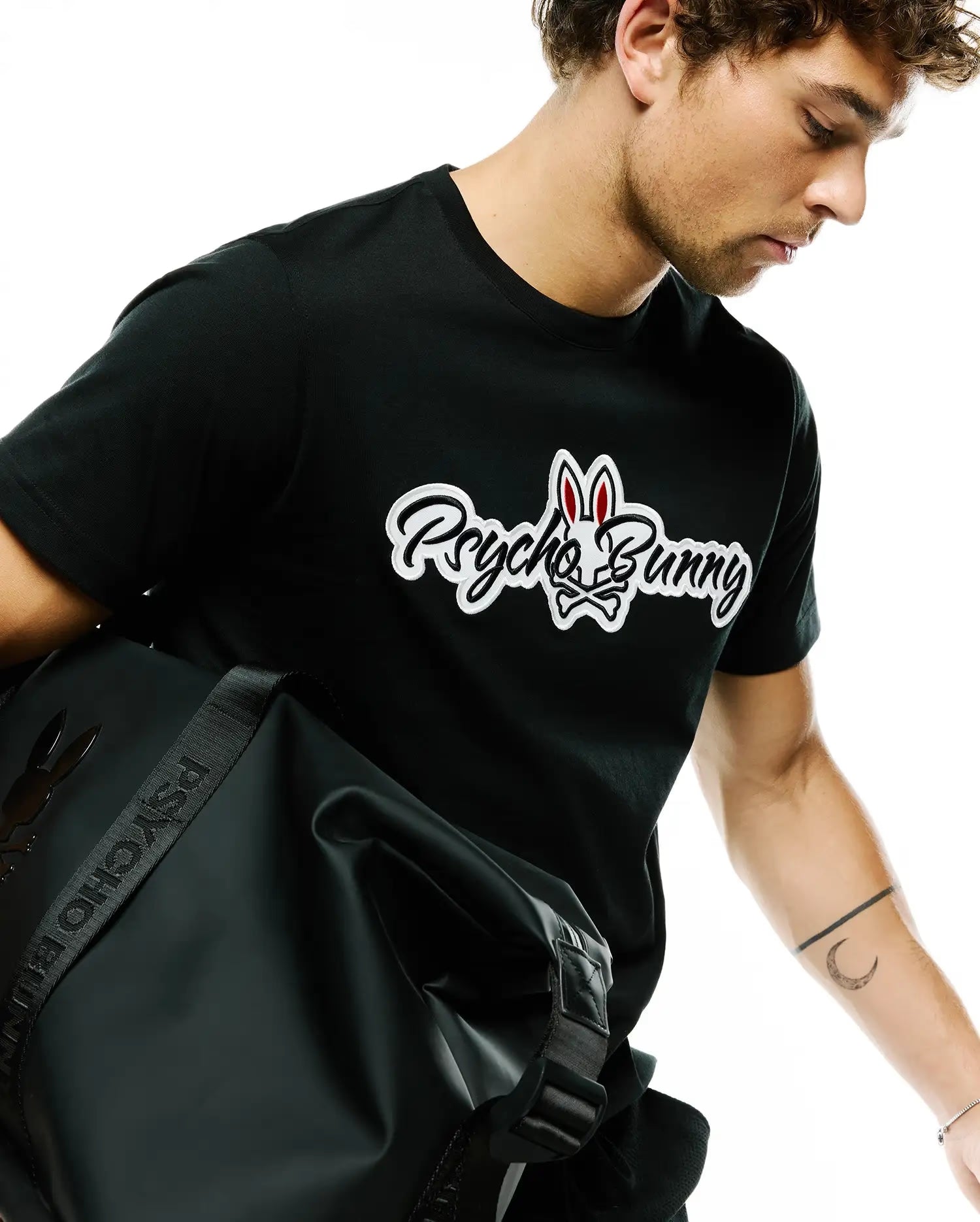 Men's Psycho Bunny Jaydon Pima Cotton Logo Tee Black