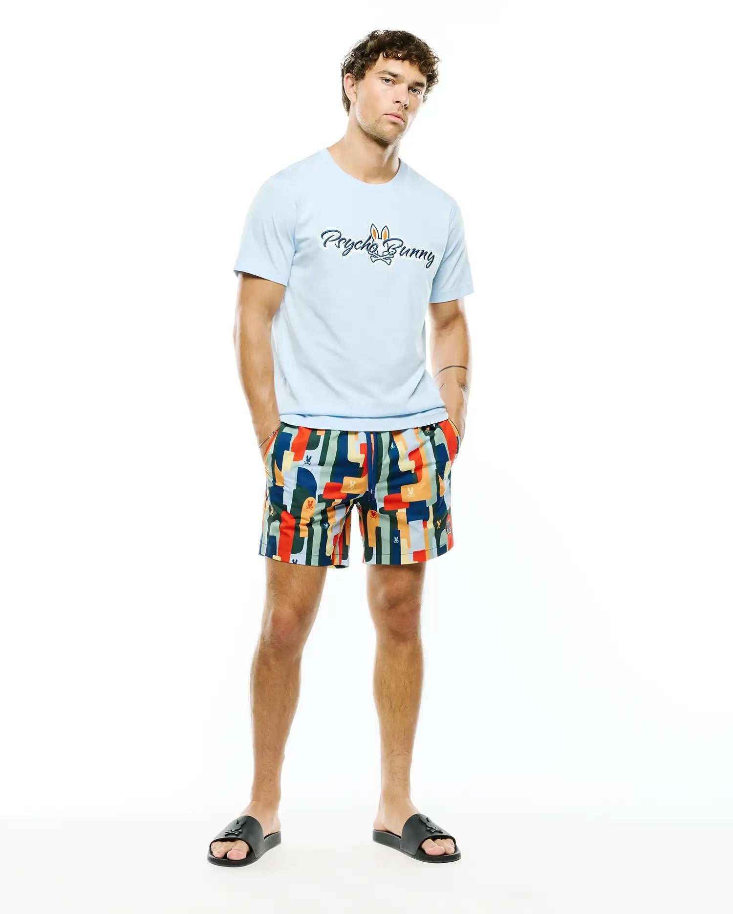 Men's Psycho Bunny Jaydon Pima Cotton Logo Tee Skyway