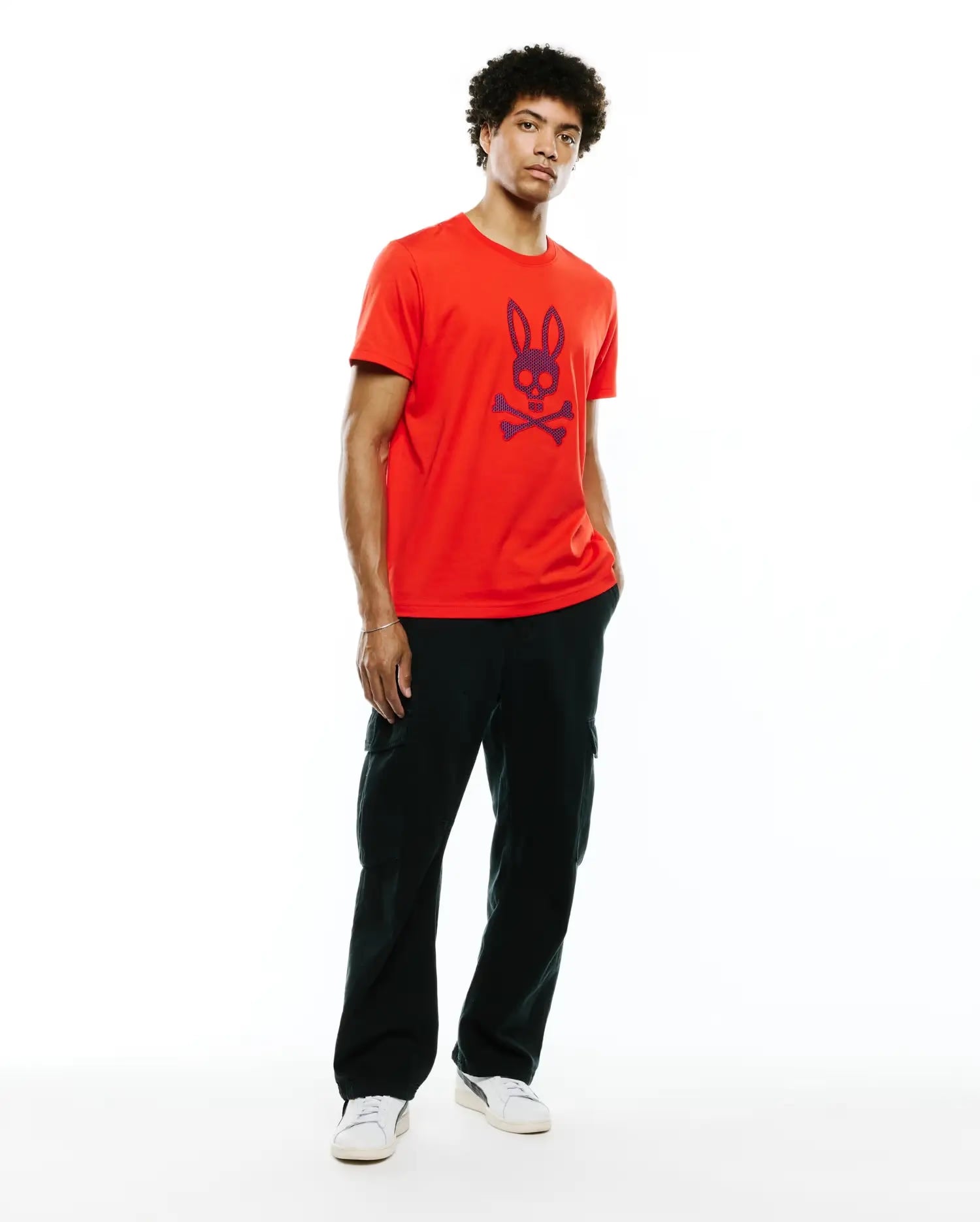 Men's Psycho Bunny Stan Pima Cotton Graphic Tee Fiery Red