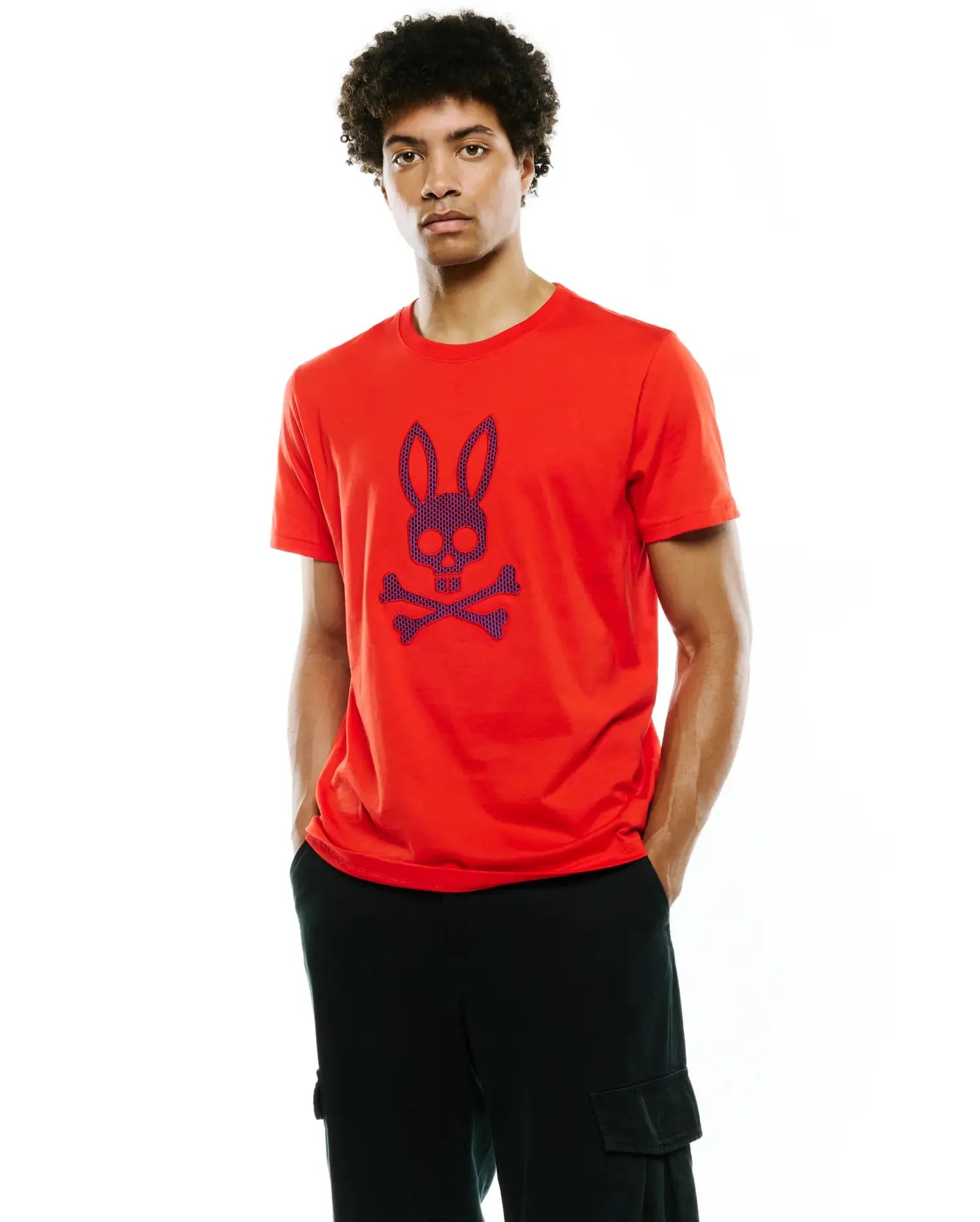 Men's Psycho Bunny Stan Pima Cotton Graphic Tee Fiery Red