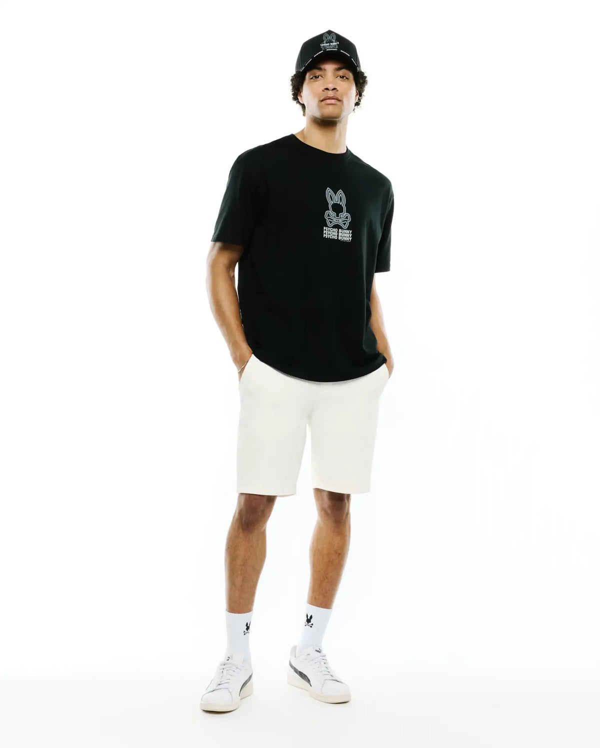 Men's Psycho Bunny Alex Pima Cotton Back Graphic Tee Black
