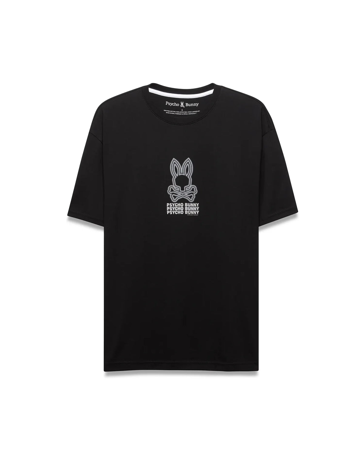 Men's Psycho Bunny Alex Pima Cotton Back Graphic Tee Black