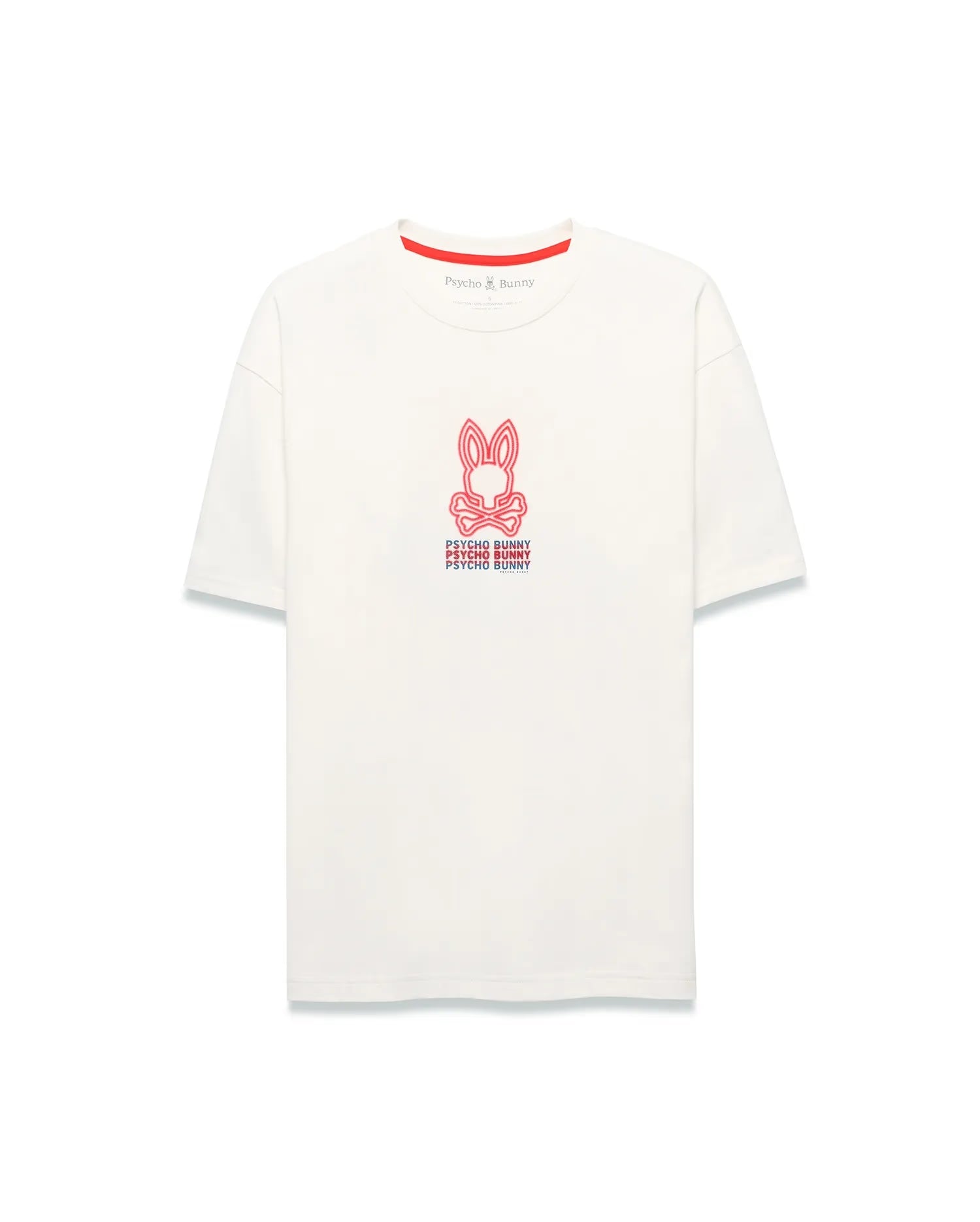 Men's Psycho Bunny Alex Pima Cotton Back Graphic Tee Ecru
