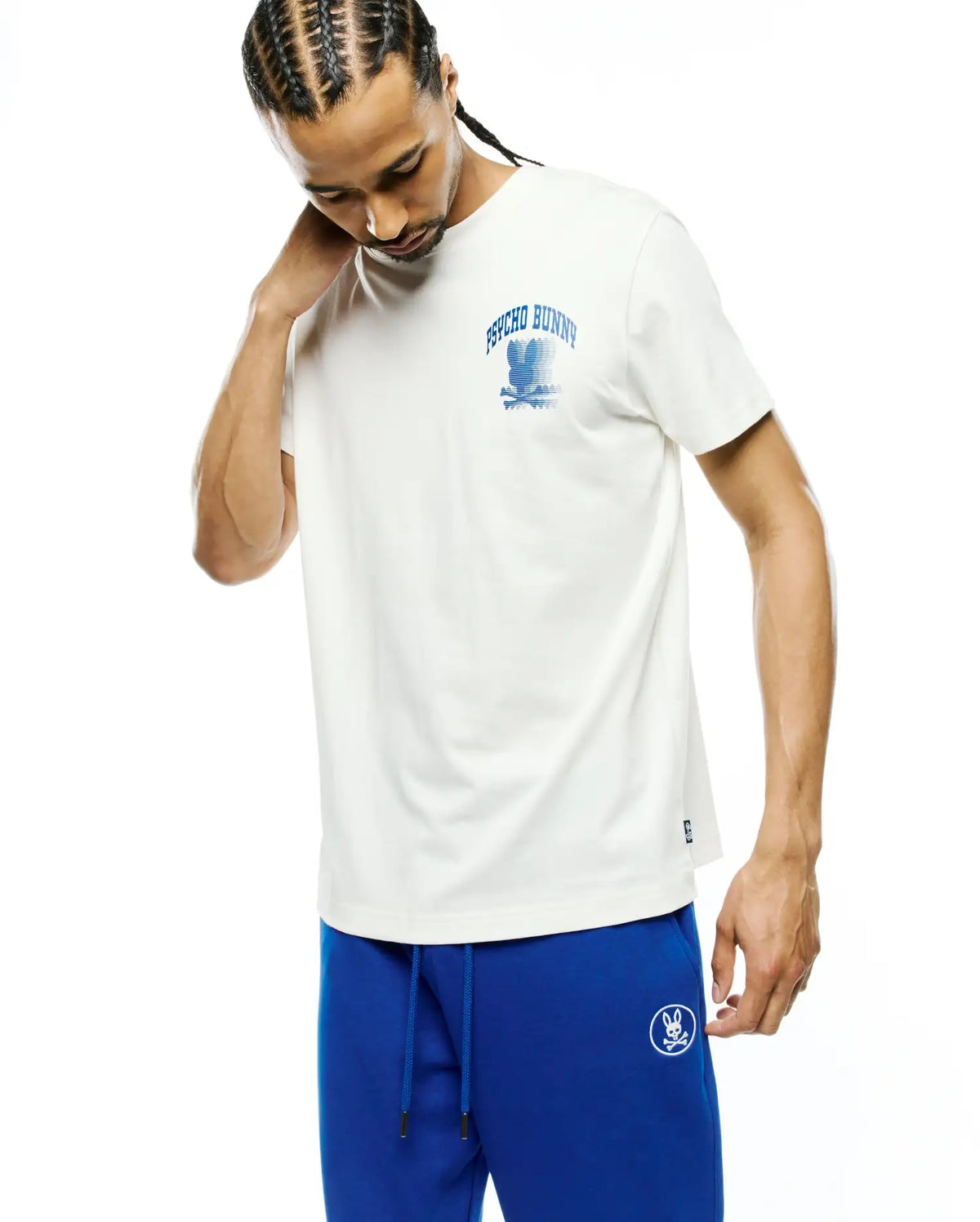 Men's Psycho Bunny Nathaniel Pima Graphic Tee Ecru