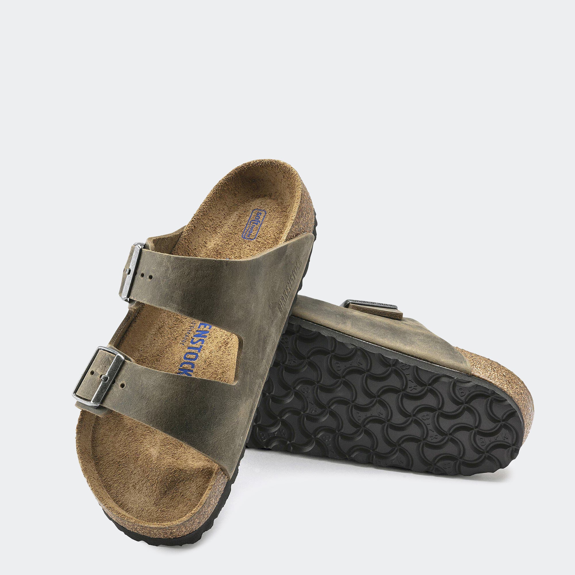 Men's BIRKENSTOCK Arizona Soft Footbed Oiled Leather Faded Khaki