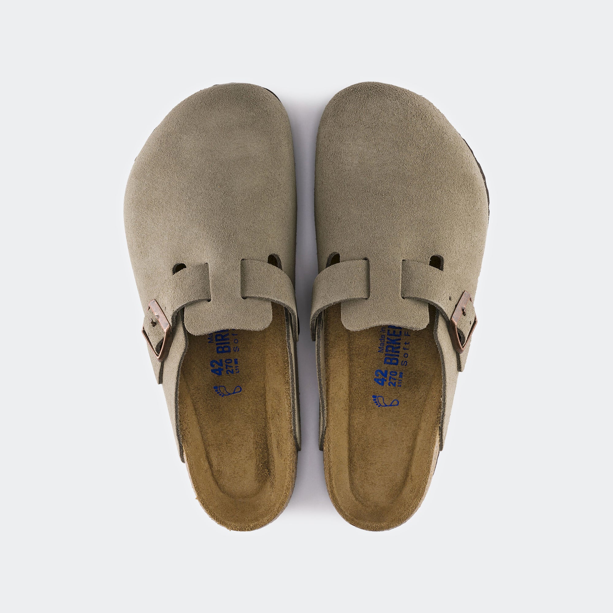 Men's BIRKENSTOCK Boston Soft Footbed Suede Leather Taupe
