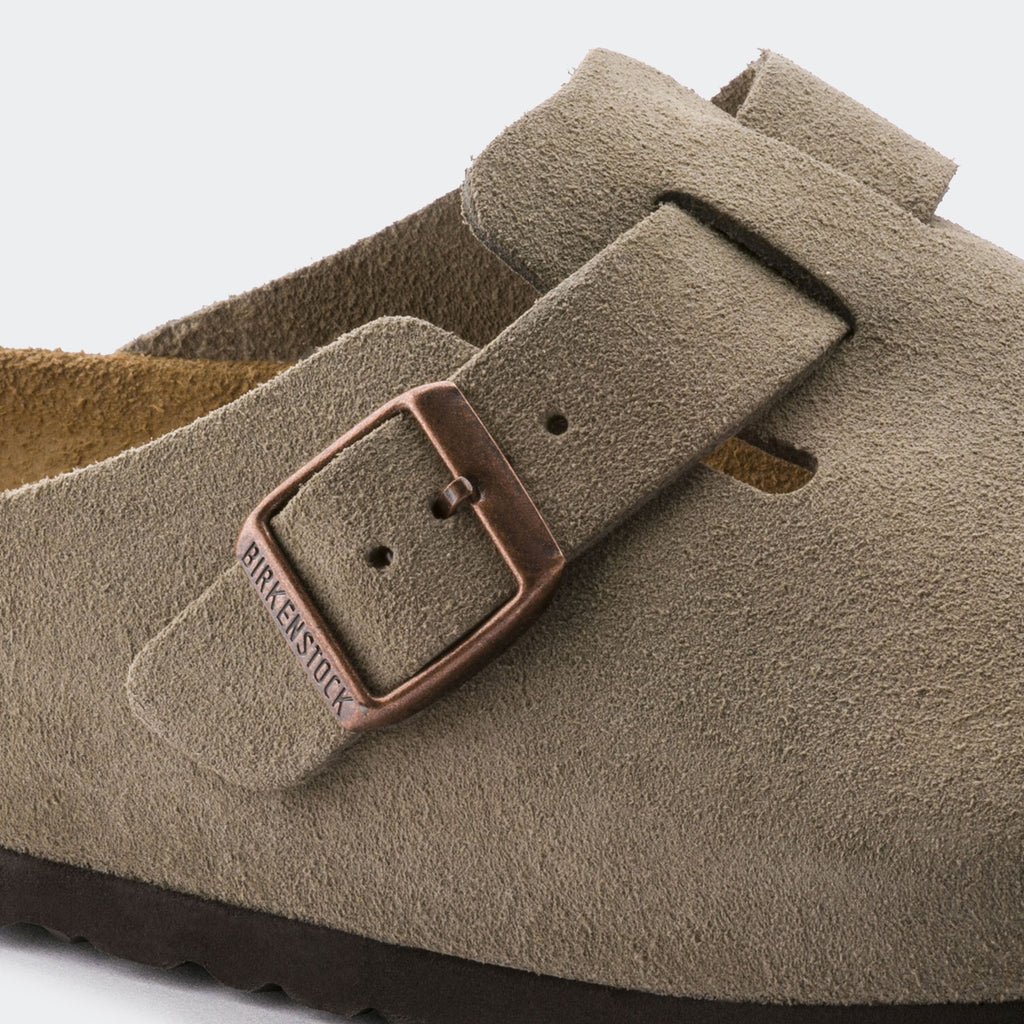 Men's BIRKENSTOCK Boston Soft Footbed Suede Leather Taupe