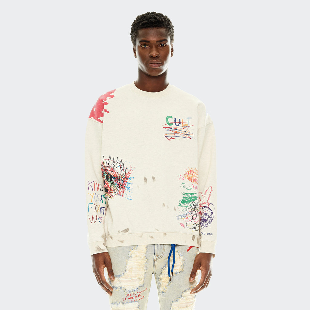 Men's Cult of Individuality Crewneck Sweatshirt Winter Cream