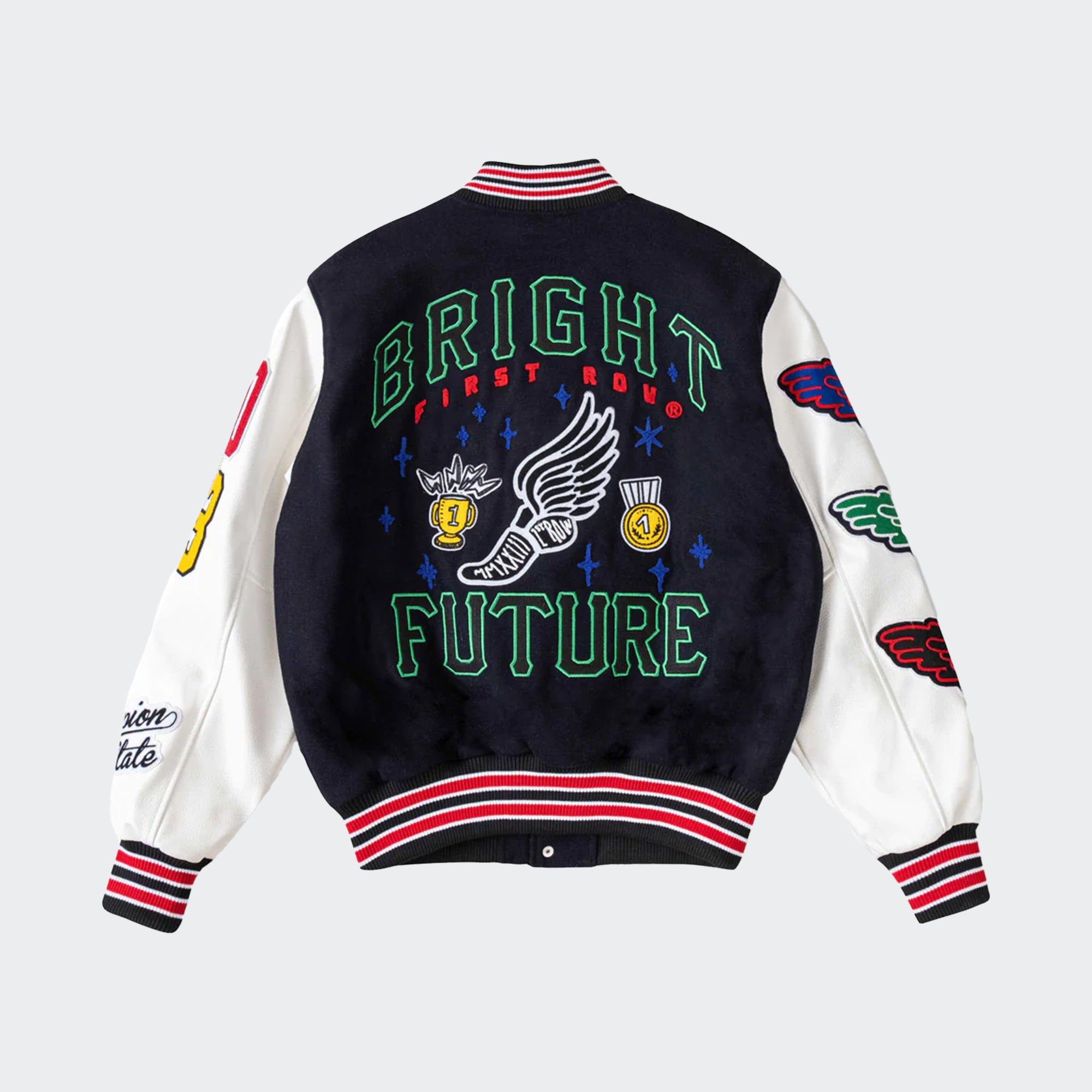 Men's First Row Bright Future Varsity Jacket Navy