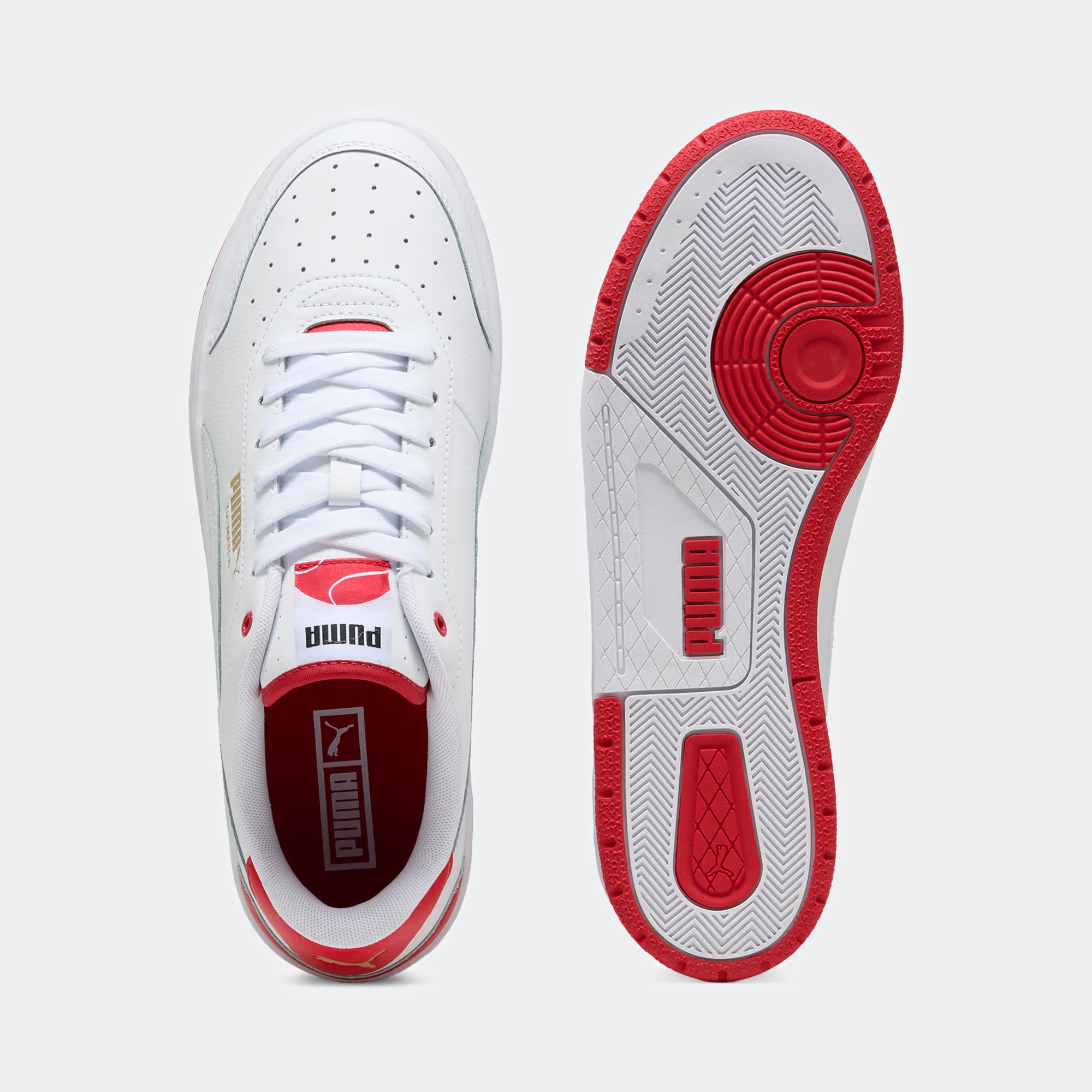 Men's PUMA CA Match Shoes White / For All Time Red