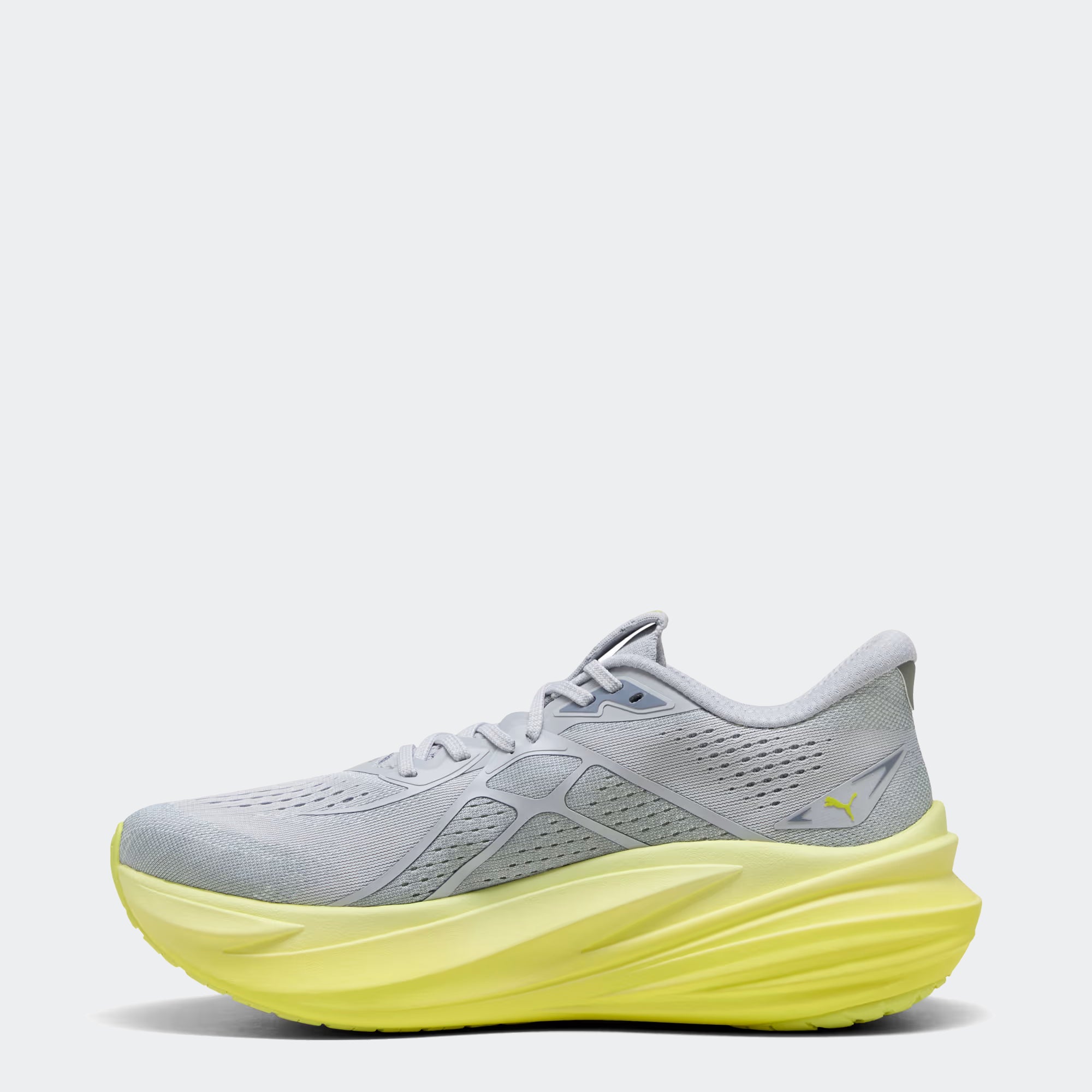 Men's PUMA MagMax NITRO Road Running Shoes Vibrant Silver / Lux Lime