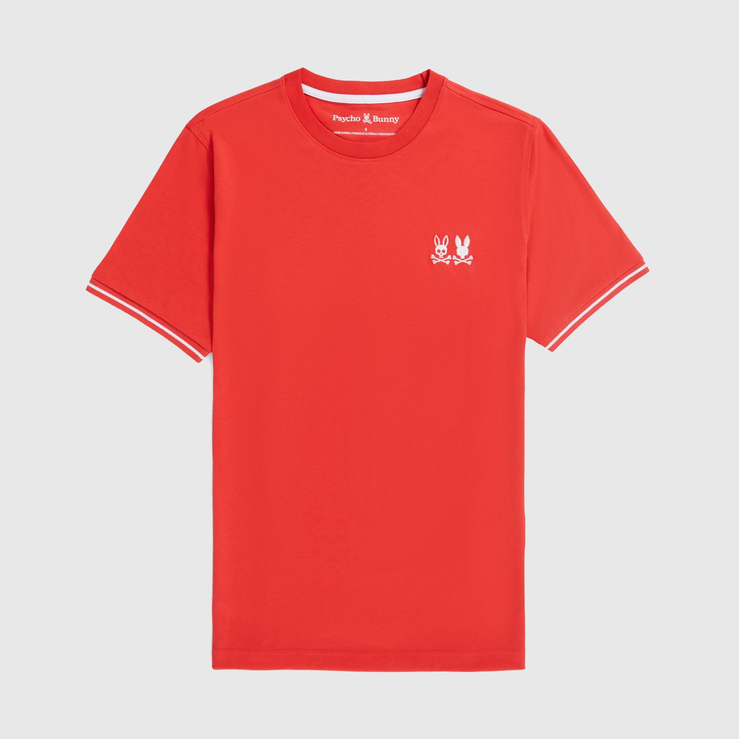 Men's Psycho Bunny Kingwood Embroidery Twin Bunny Tee Chili Red