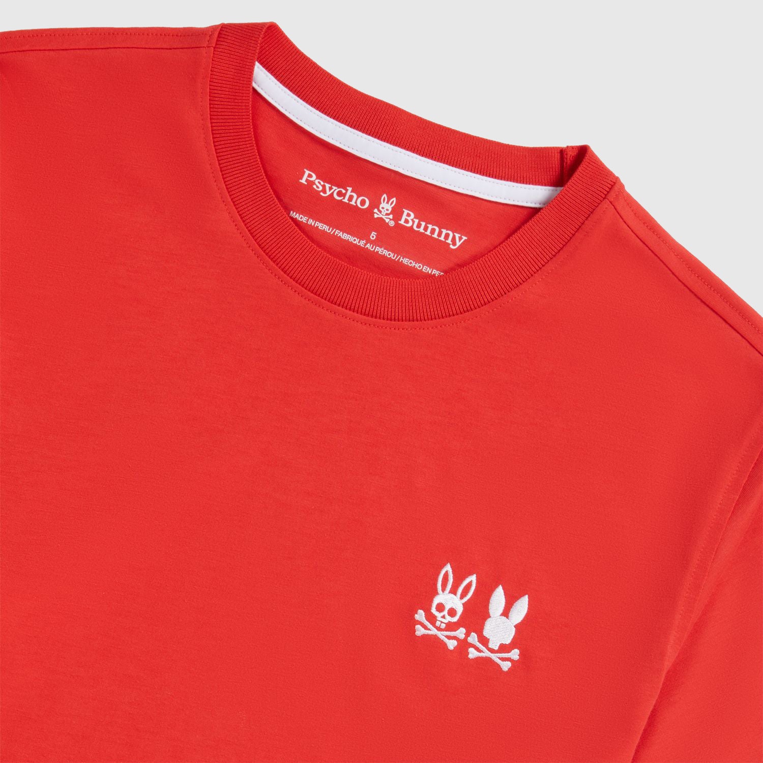Men's Psycho Bunny Kingwood Embroidery Twin Bunny Tee Chili Red