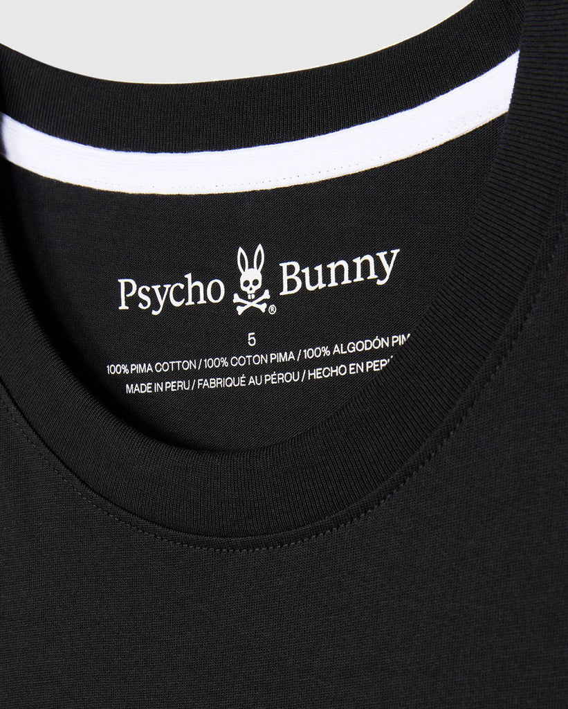 Men's Psycho Bunny Tilden Embroidered Bunny Tee Black