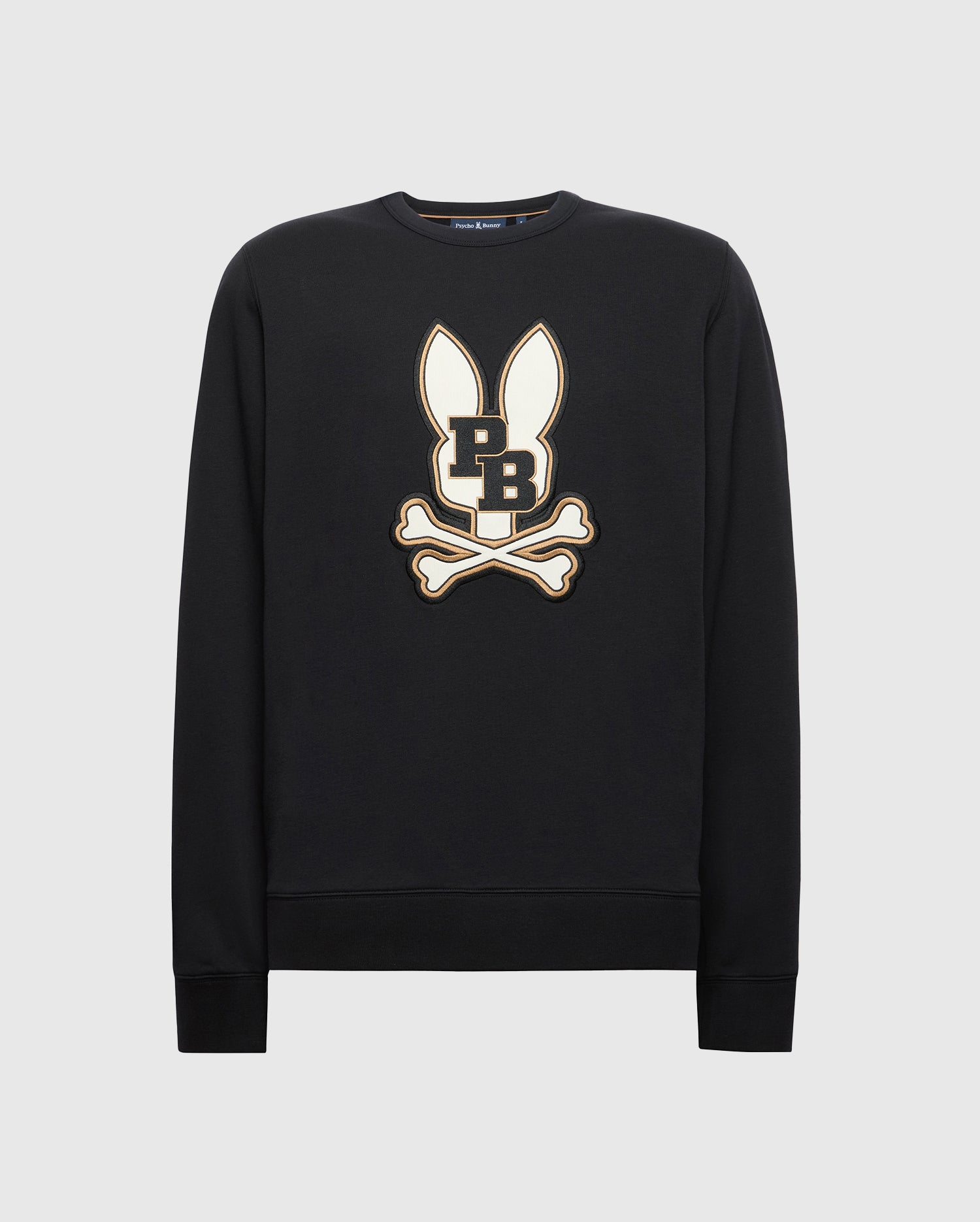 Men's Psycho Bunny Wade Cord Patch Crew Black