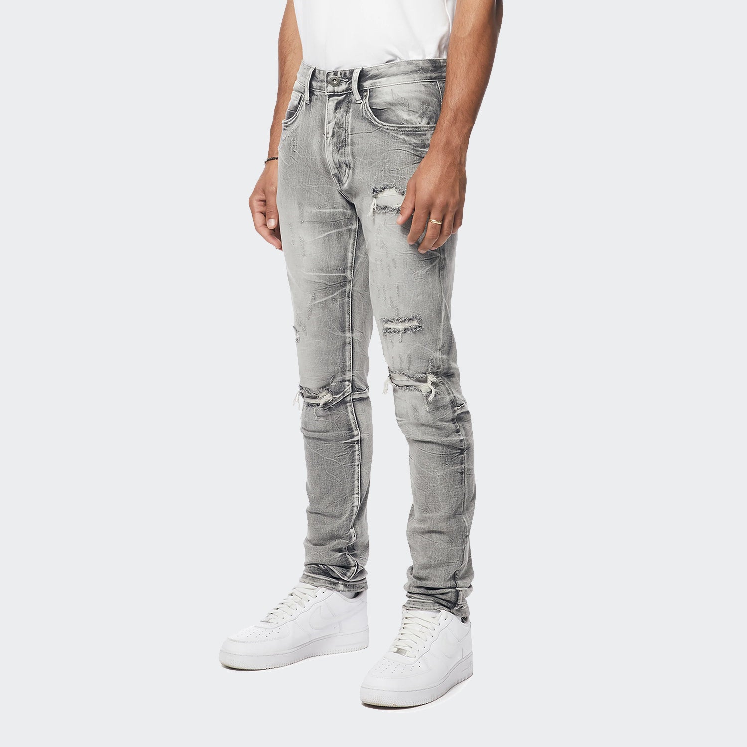 Men's Smoke Rise Wave Effect Slim Jeans Union Grey