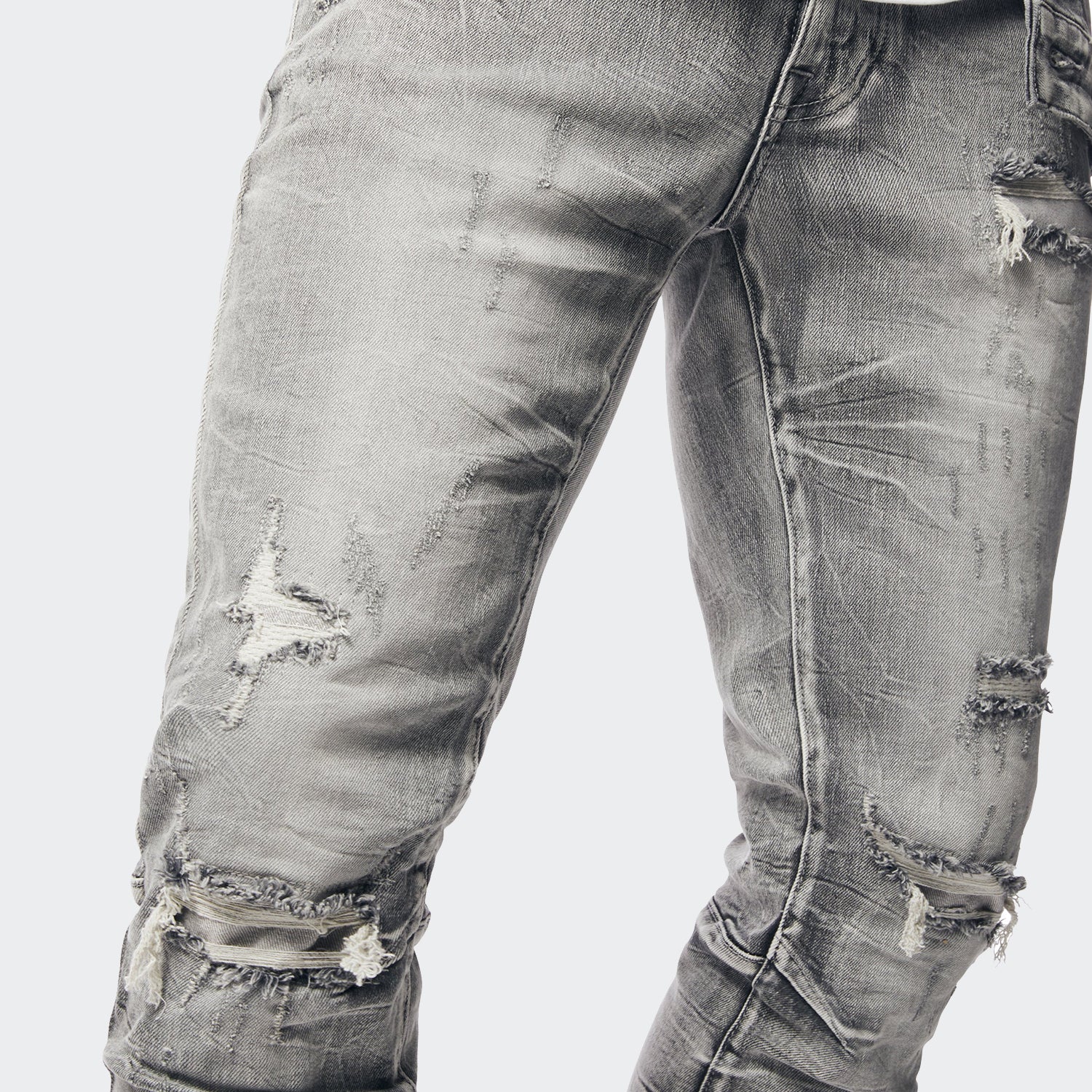 Men's Smoke Rise Wave Effect Slim Jeans Union Grey