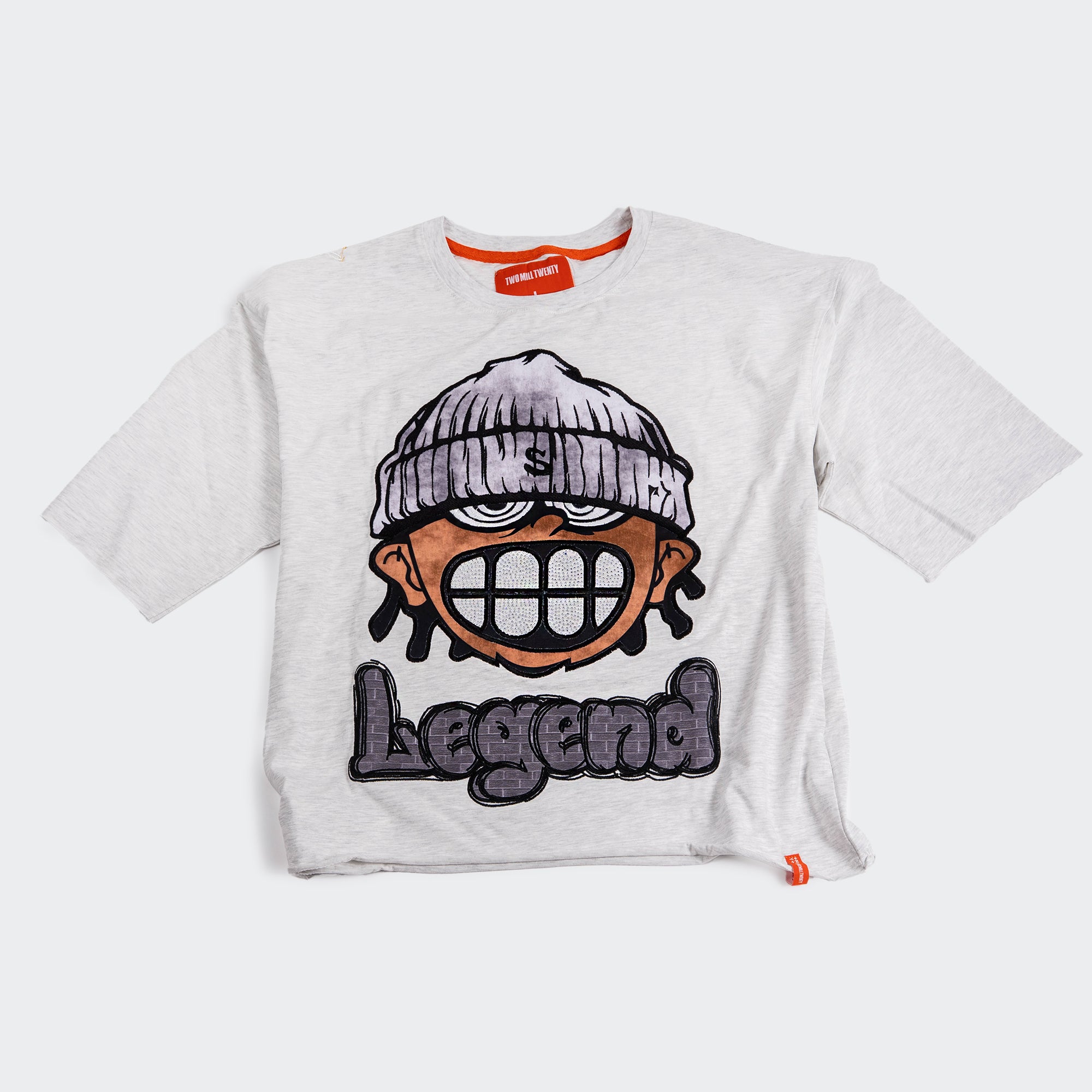 Men's TWO MILL TWENTY Teeth Cropped T-Shirt Gray