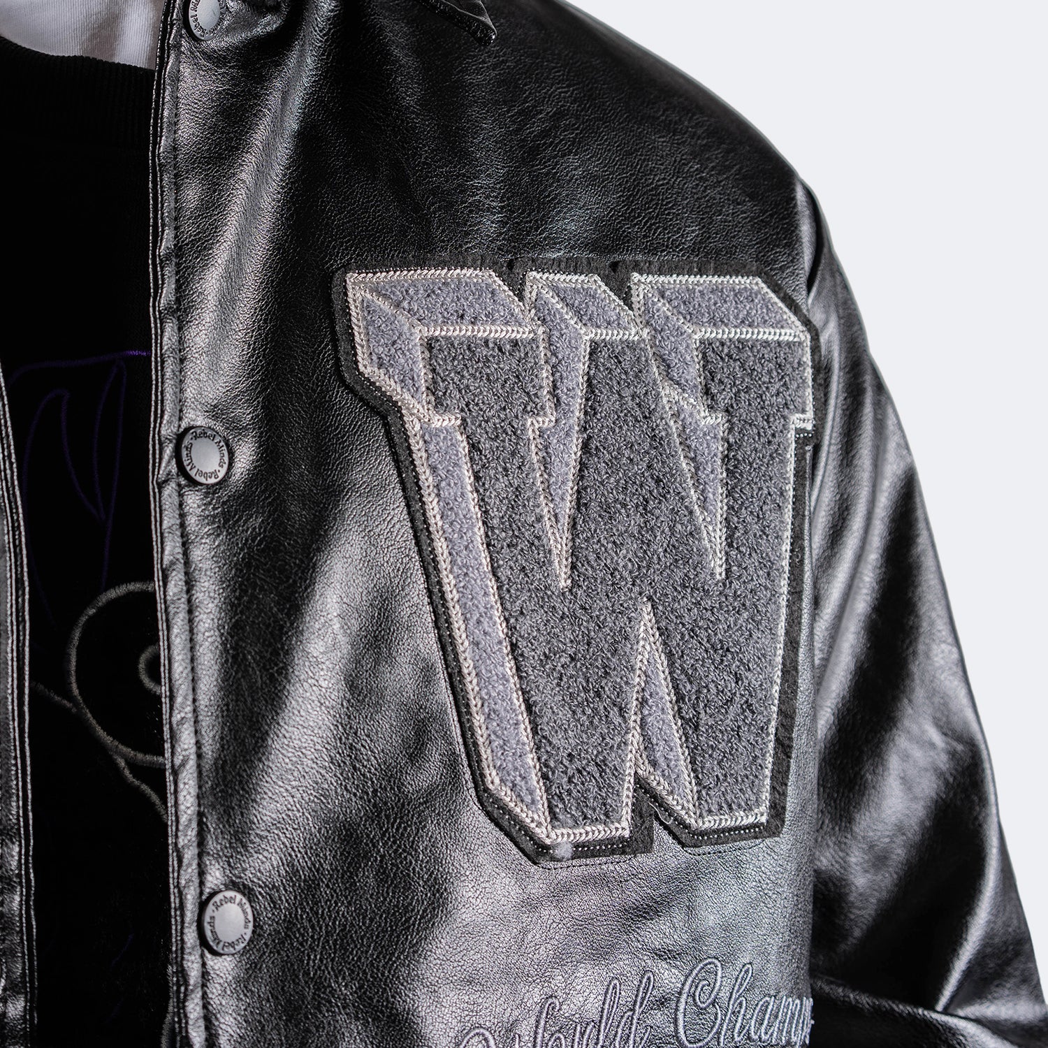 Men's TWO MILL TWENTY Angel Champ Legend Bomber Jacket Black