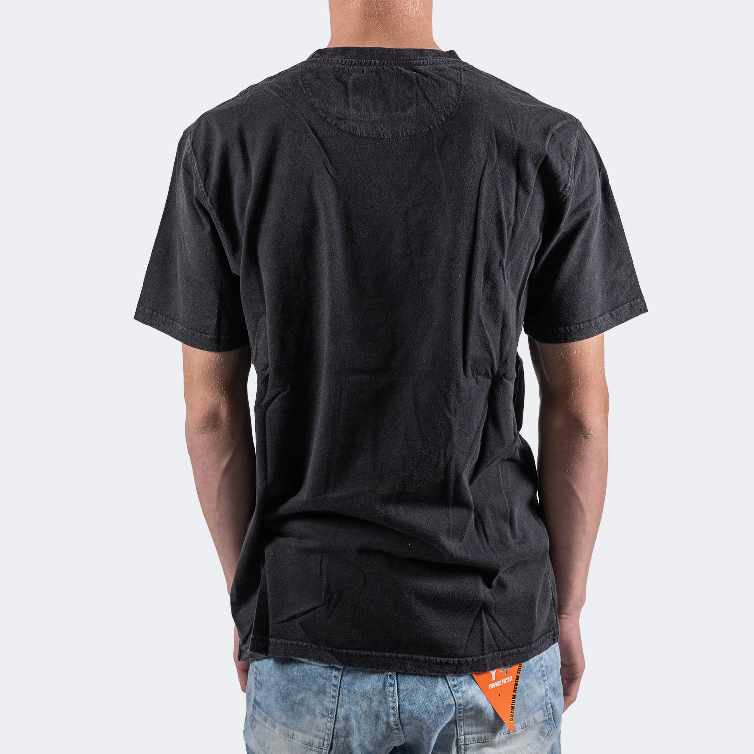 Men's TWO MILL TWENTY Skull Flaming Baseball T-Shirt Black