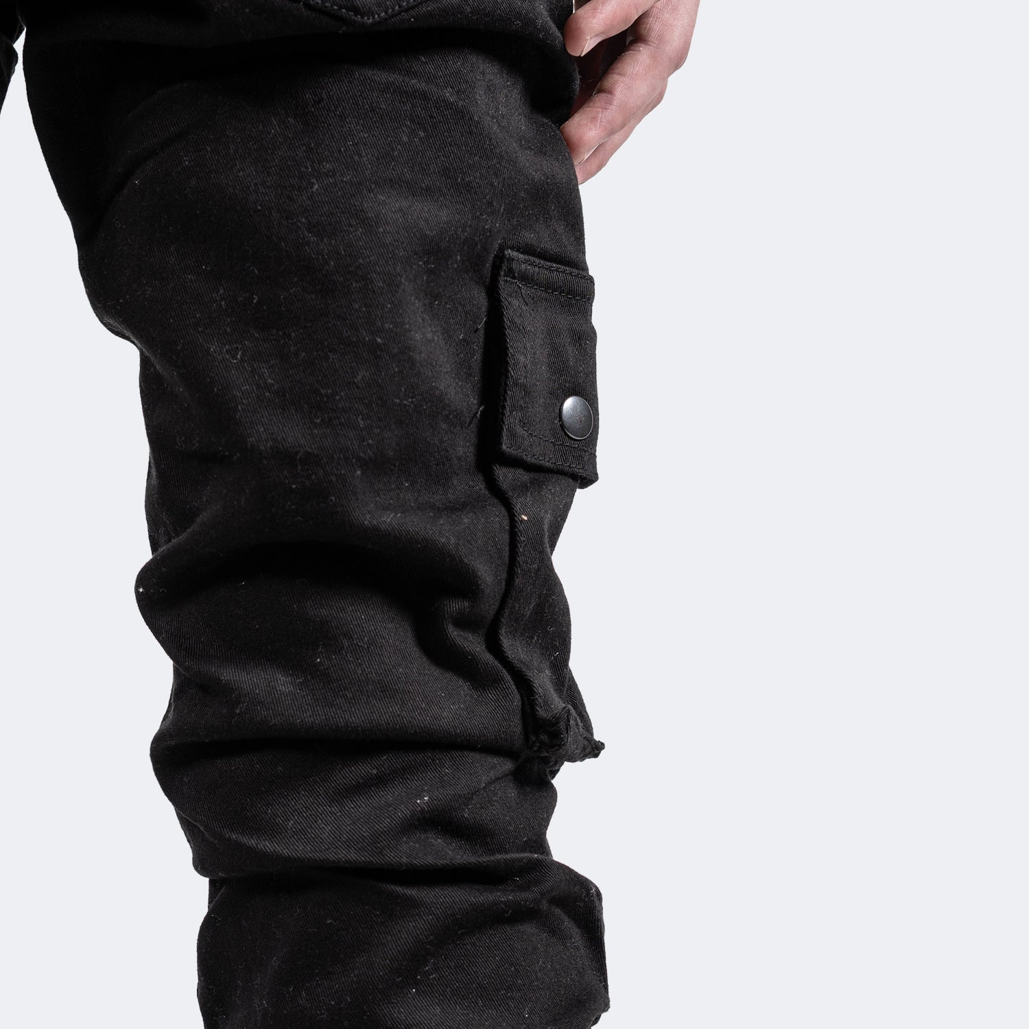 Men's TWO MILL TWENTY Cargo Skinny Stacked Jeans Jet Black