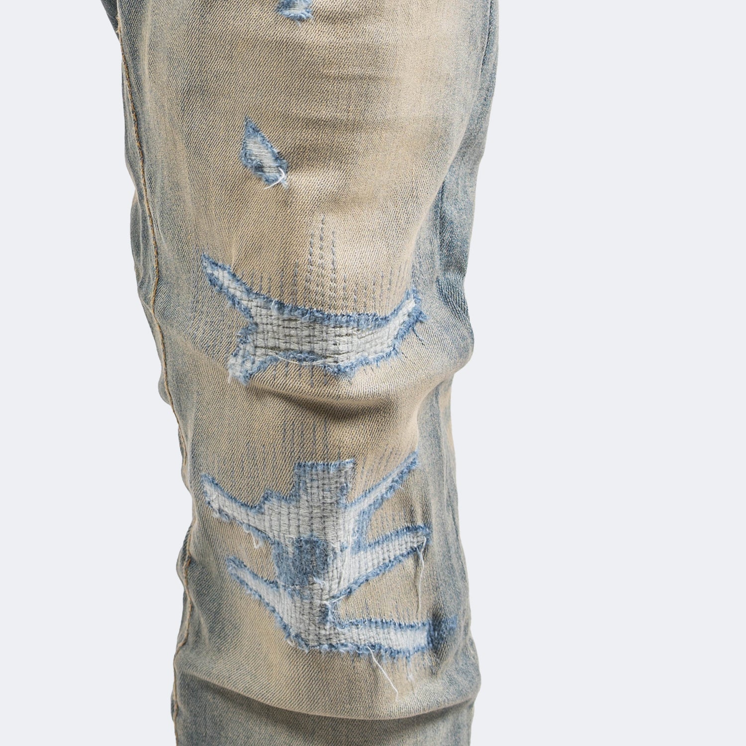 Men's TWO MILL TWENTY Distressed Skinny Jeans Light Vintage Blue