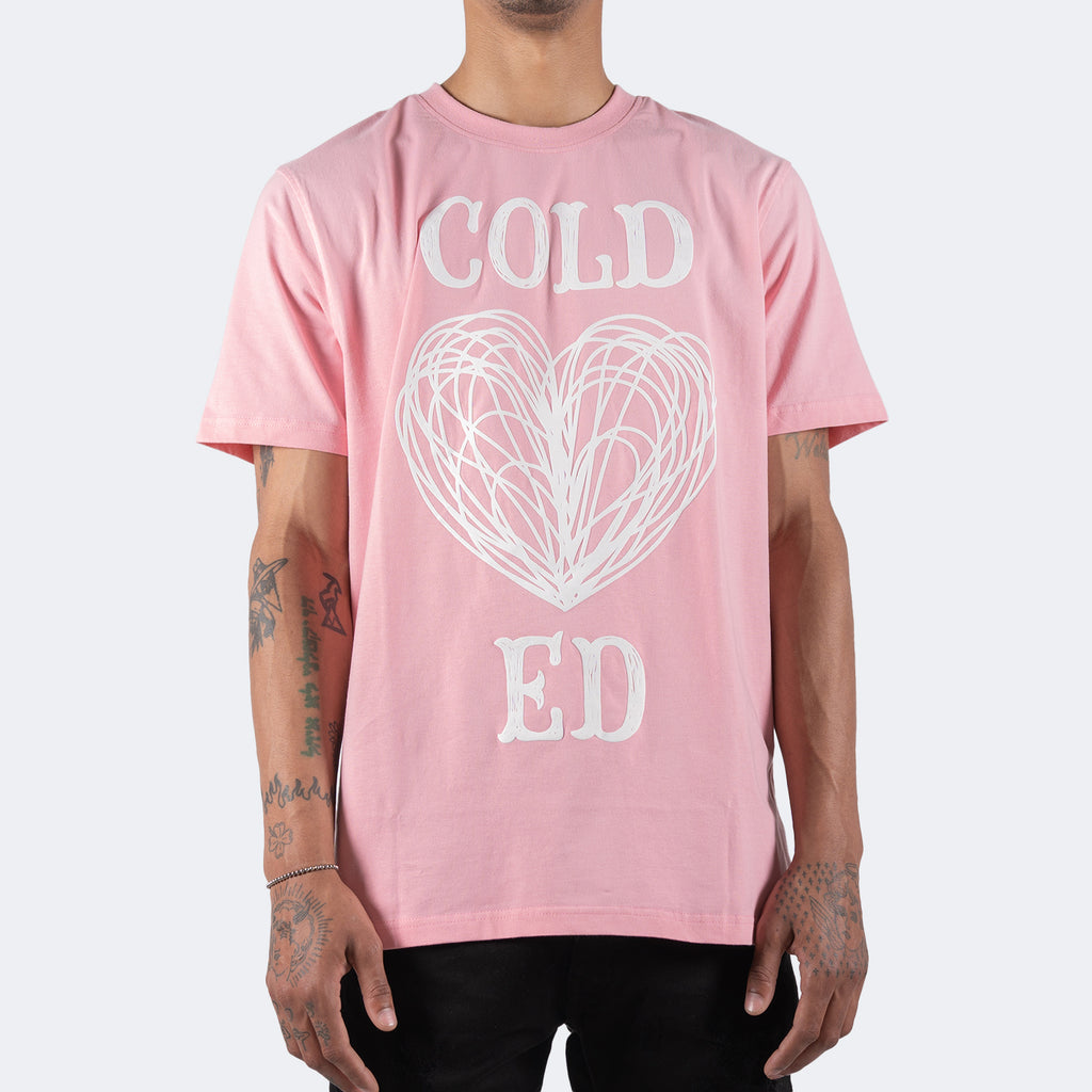 Men's TWO MILL TWENTY Cold Hearted Puffy Graphic Tee Light Pink