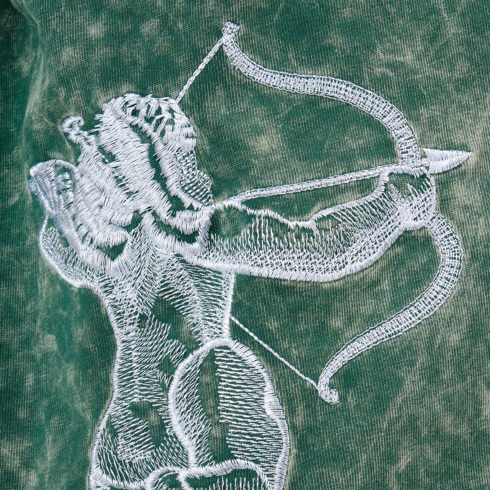 Men's Copper Rivet Acid Wash Cupid T-Shirt Green