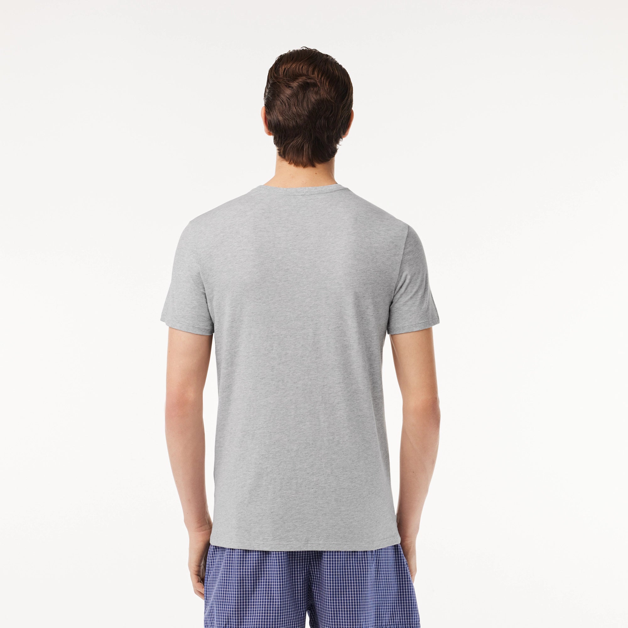 Men's Lacoste Crew Neck Cotton T-Shirt White Grey Black 3-Pack