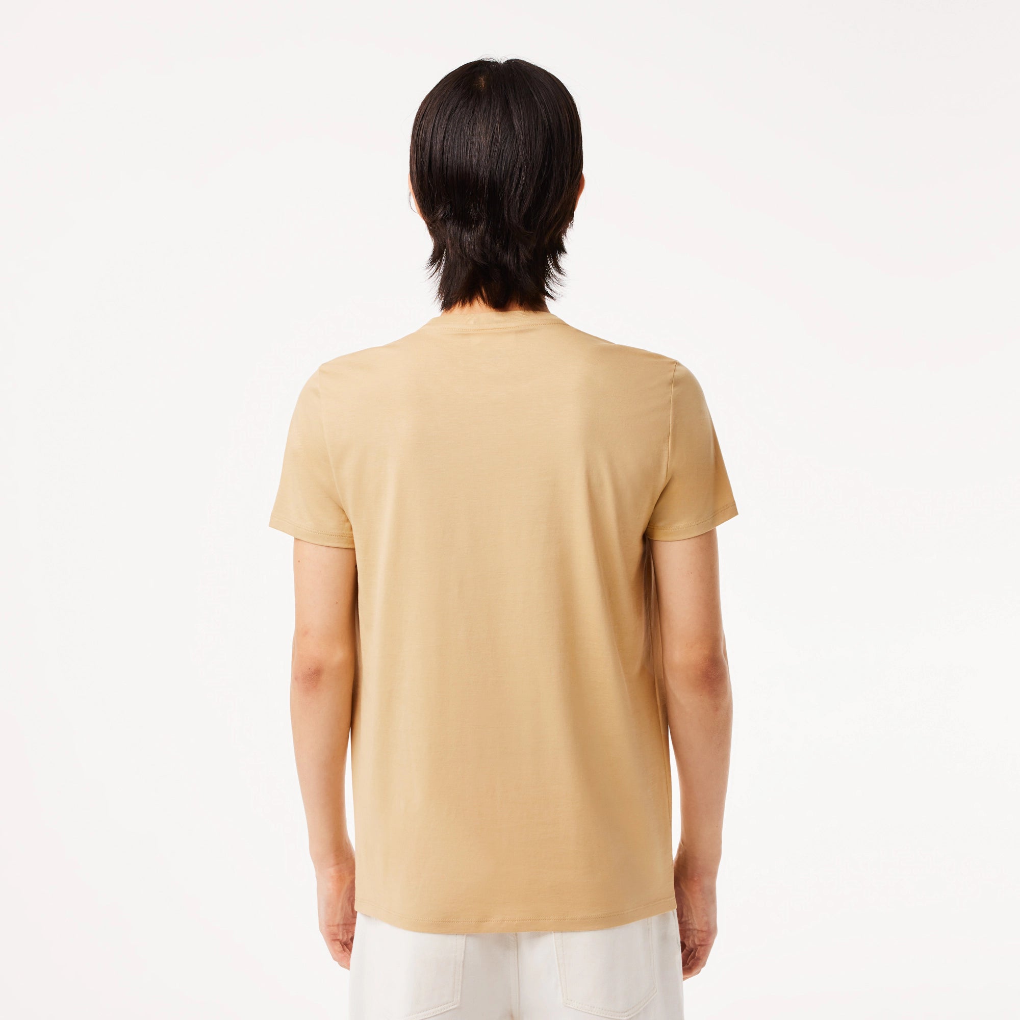 Men's Lacoste Crew Neck Pima Cotton Jersey T-Shirt Beige