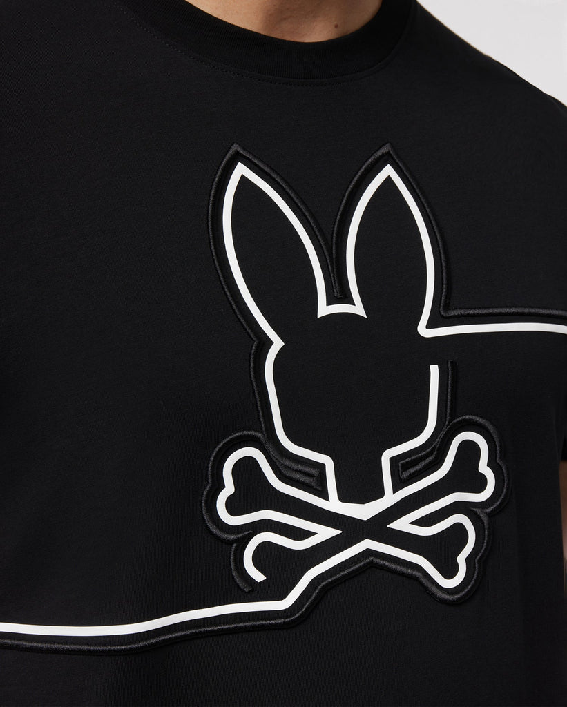 Men's Psycho Bunny Chester Embroidered Graphic Tee Black