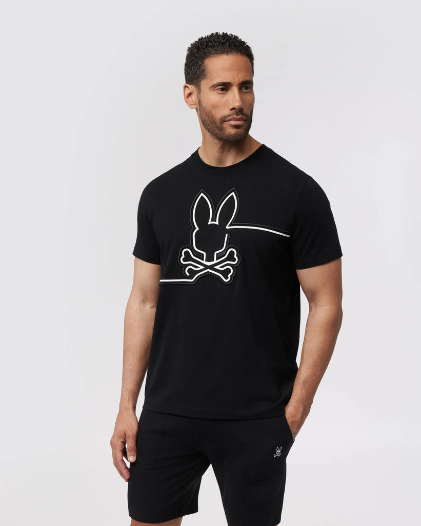 Men's Psycho Bunny Chester Embroidered Graphic Tee Black