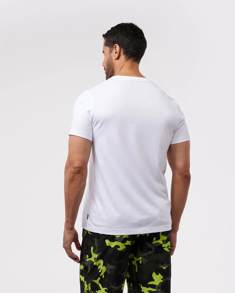 Men's Psycho Bunny Plano Camo Print Graphic Tee White