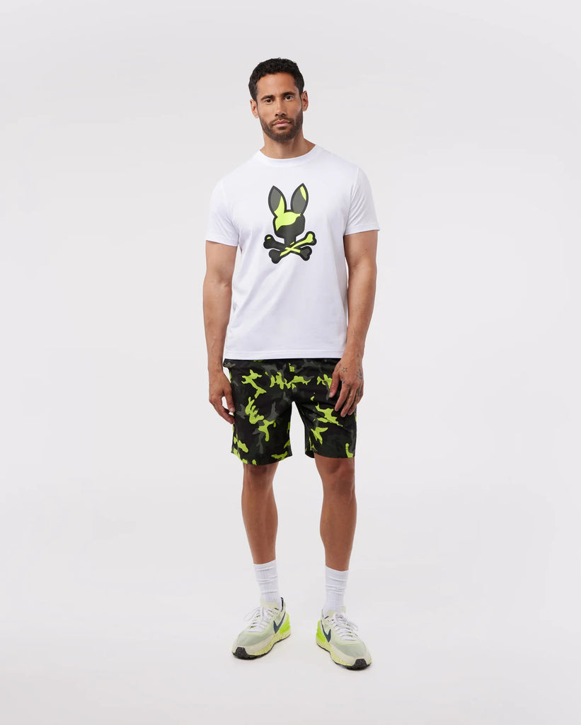 Men's Psycho Bunny Plano Camo Print Graphic Tee White