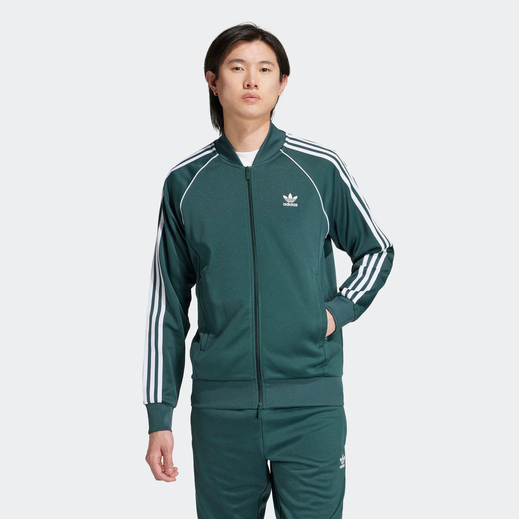 Men's adidas Originals Adicolor Classics SST Track Jacket Mineral Green