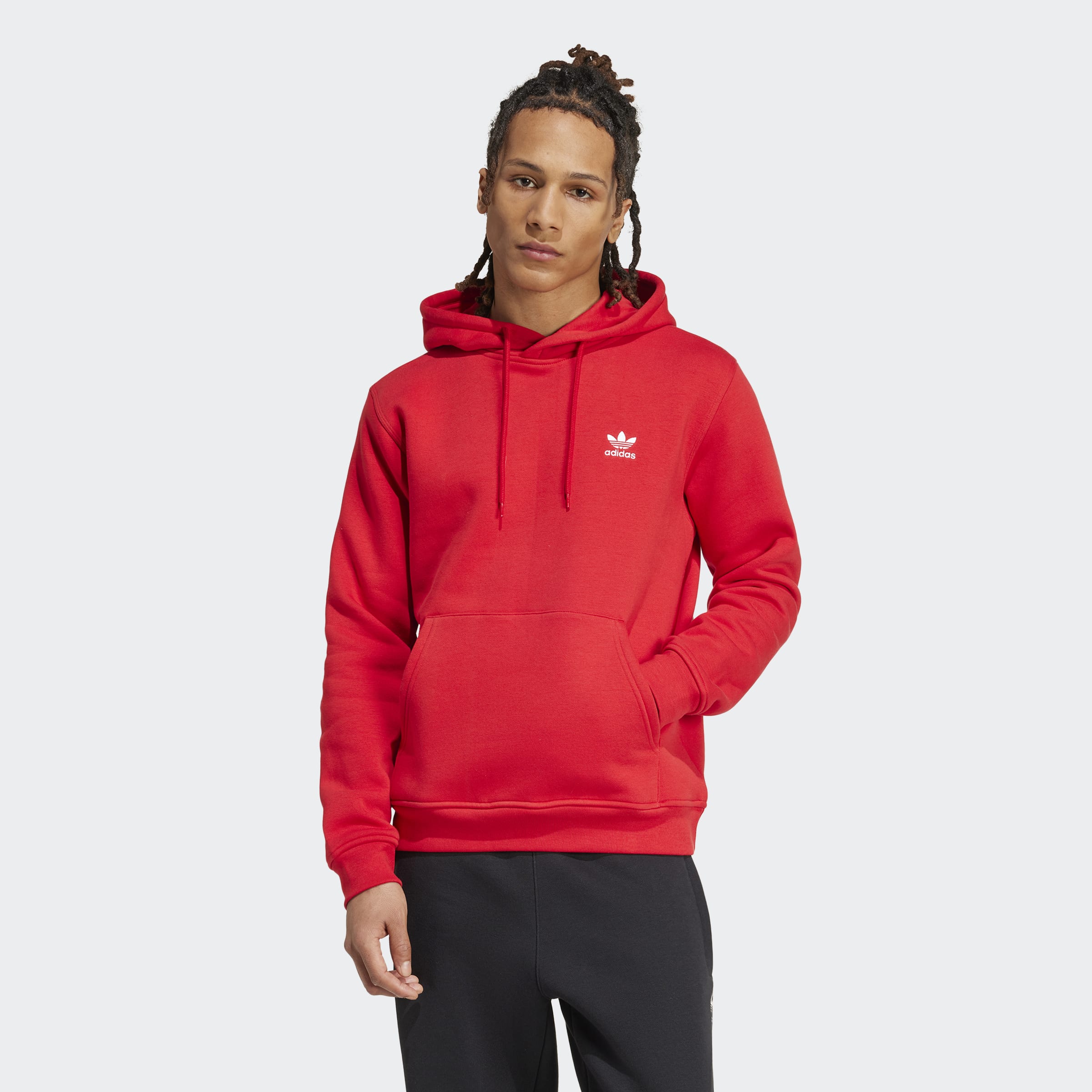 Men's adidas Originals Trefoil Essentials Hoodie Better Scarlet